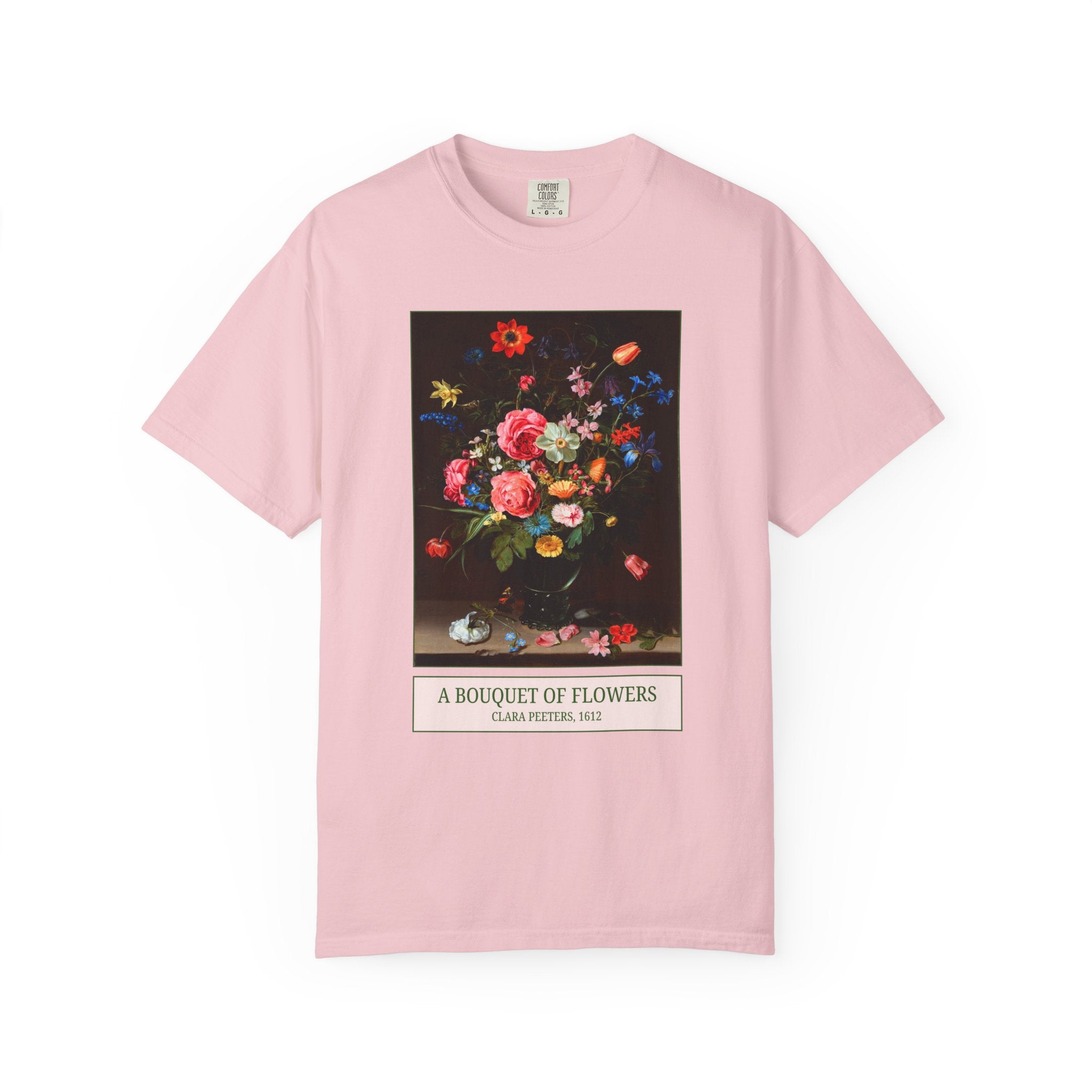 A Bouquet of Flowers by Clara Peeters, Floral Art History Tee Shirt for Mom Who Gardens, Flemish Flower Painting, 17th Century Artwork - Opal and June