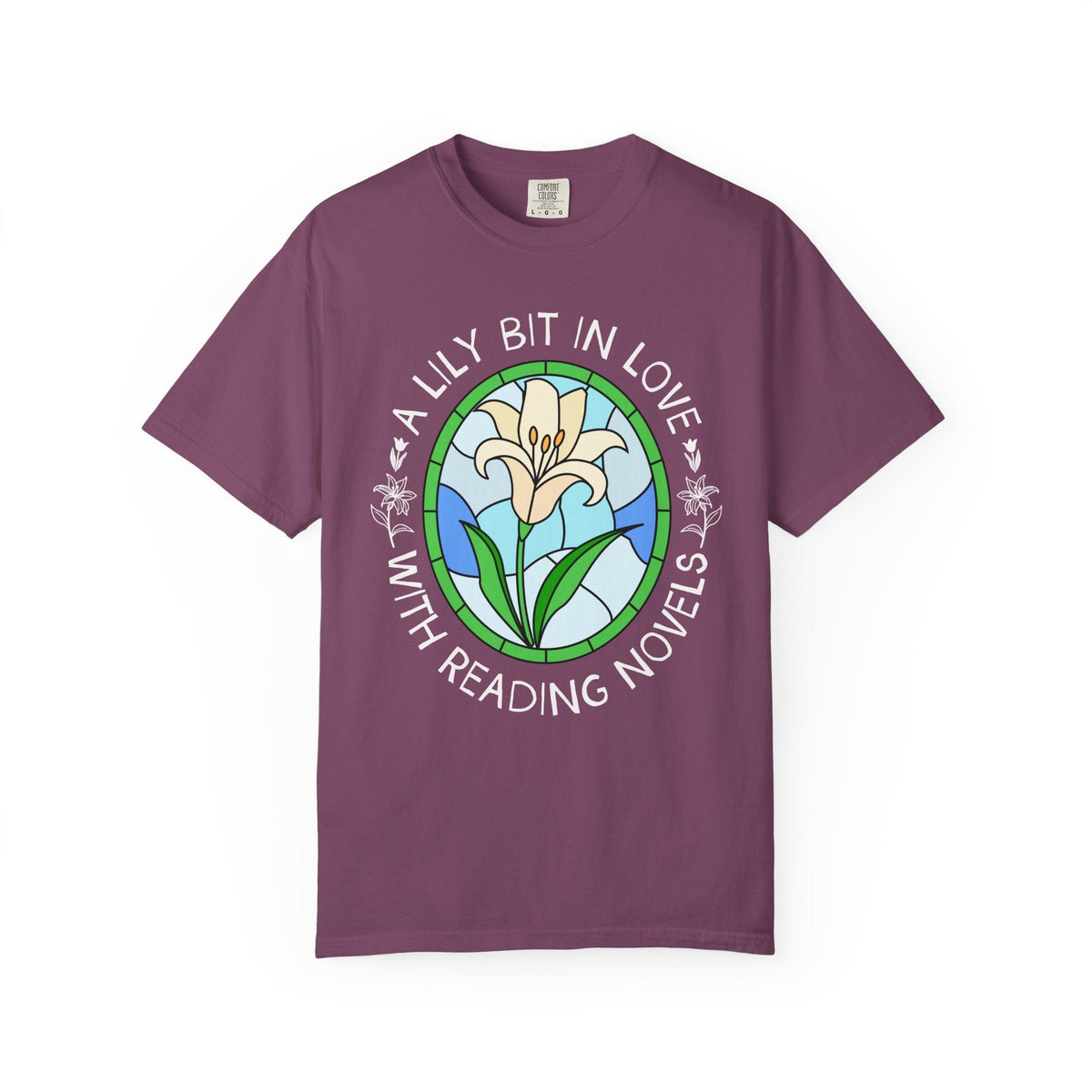 A Lily Bit in Love with Reading Novels Tee Shirt for Florist or Gardener Who Loves Reading, Cute Reading T-Shirt for Spring or Summer, School Librarian Gift - Opal and June