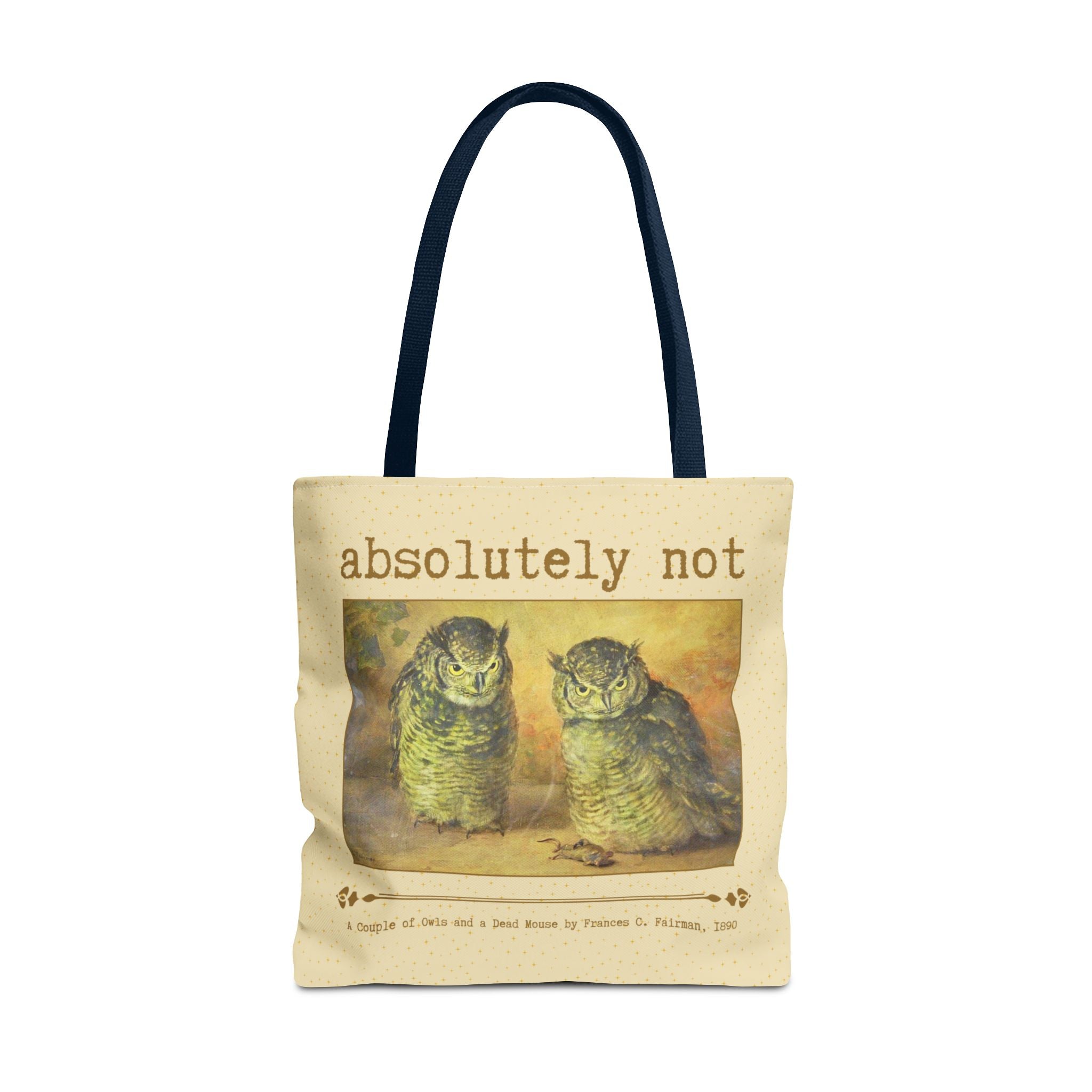 Absolutely Not Funny Art History Tote Bg for Animal Lover, Goblincore Owl Tee Tote for History Lover or Sarcastic Mom, Cute Birthday Gift - Opal and June
