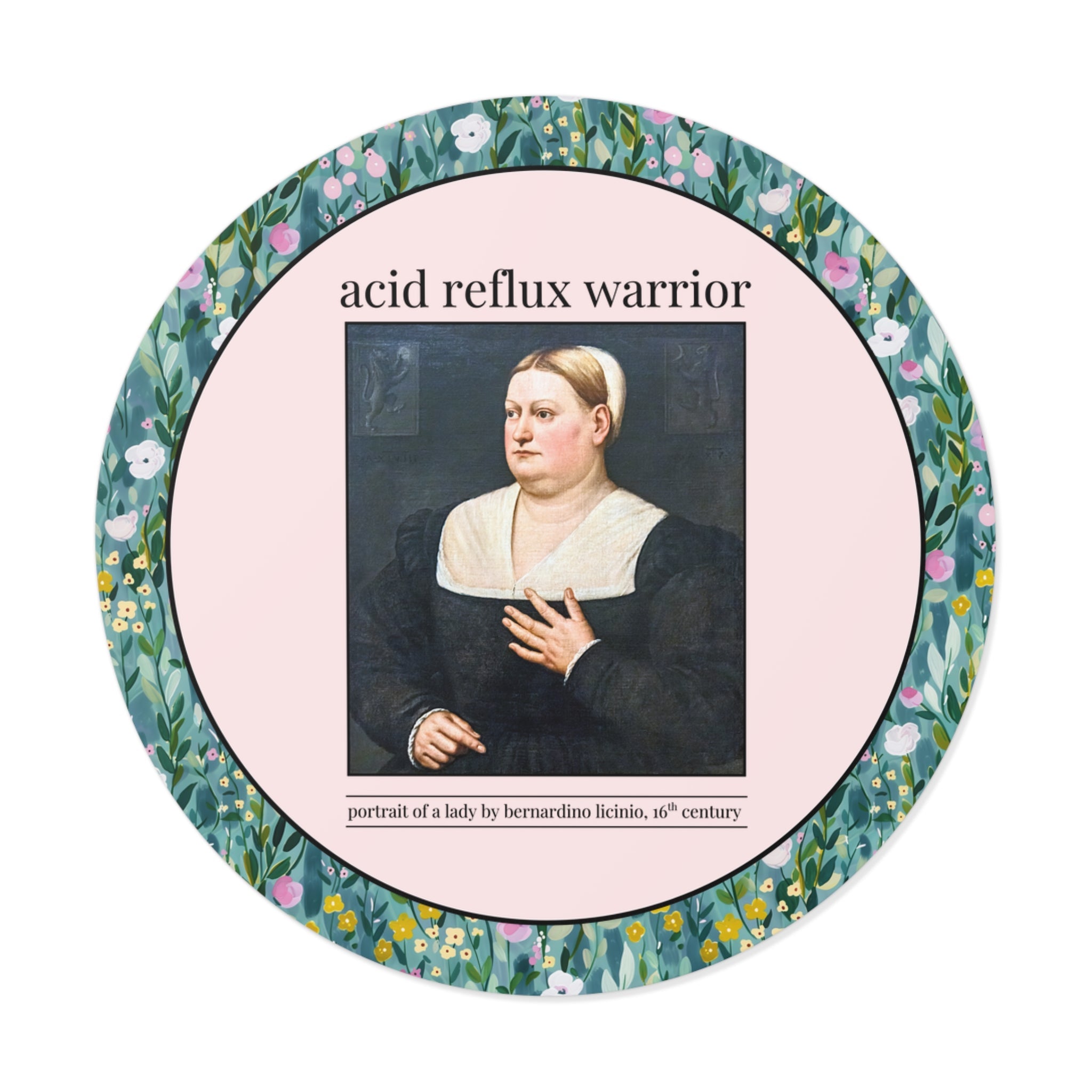 Acid Reflux Warrior Art History Sticker for Friend or Sister with GERD, Tummy Troubles, Silly Chronic Illness Humanities Professor Gift - Opal and June