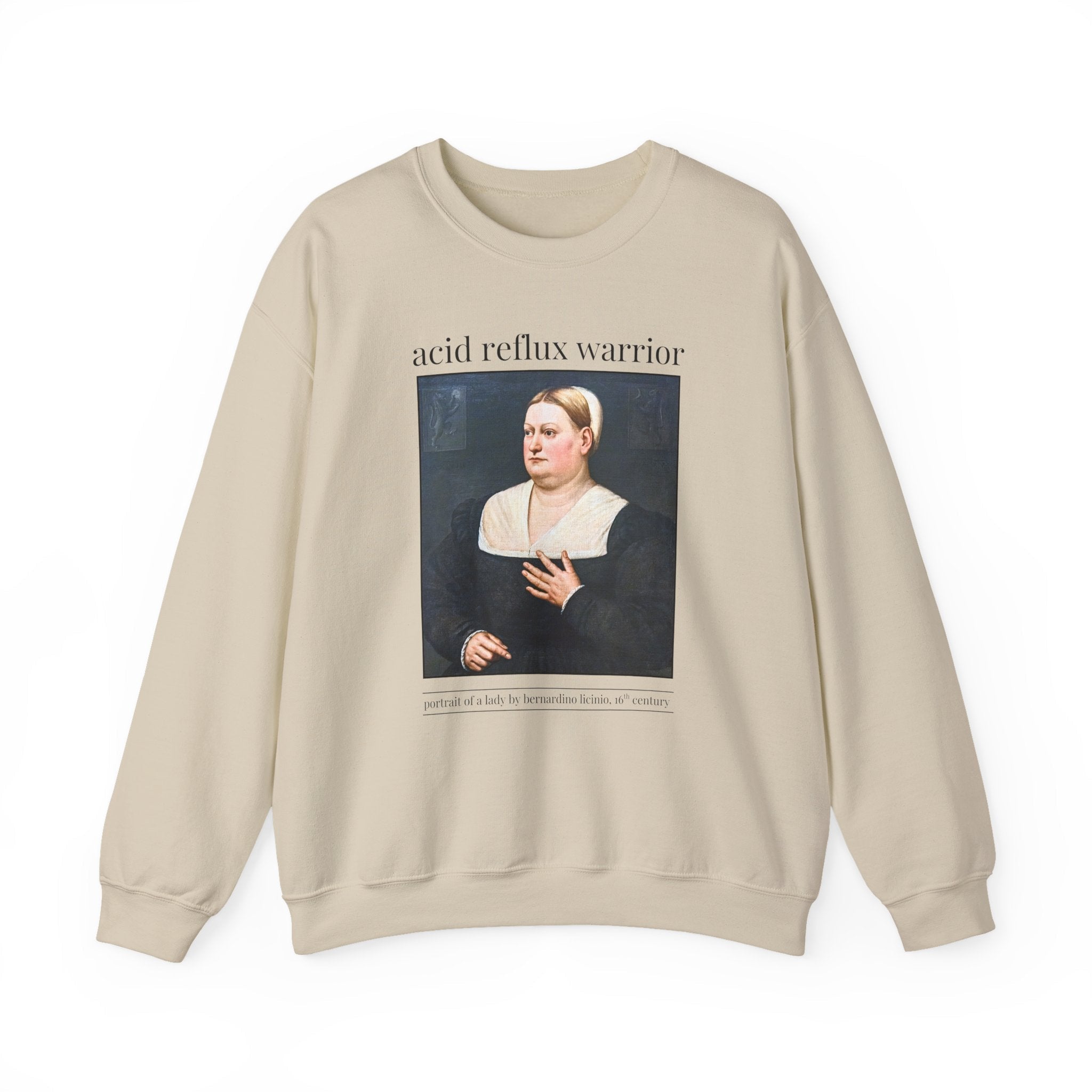 Acid Reflux Warrior Art History Sweatshirt for Friend or Sister with GERD or Tummy Troubles, Silly Chronic Illness Humanites Major Gift - Opal and June