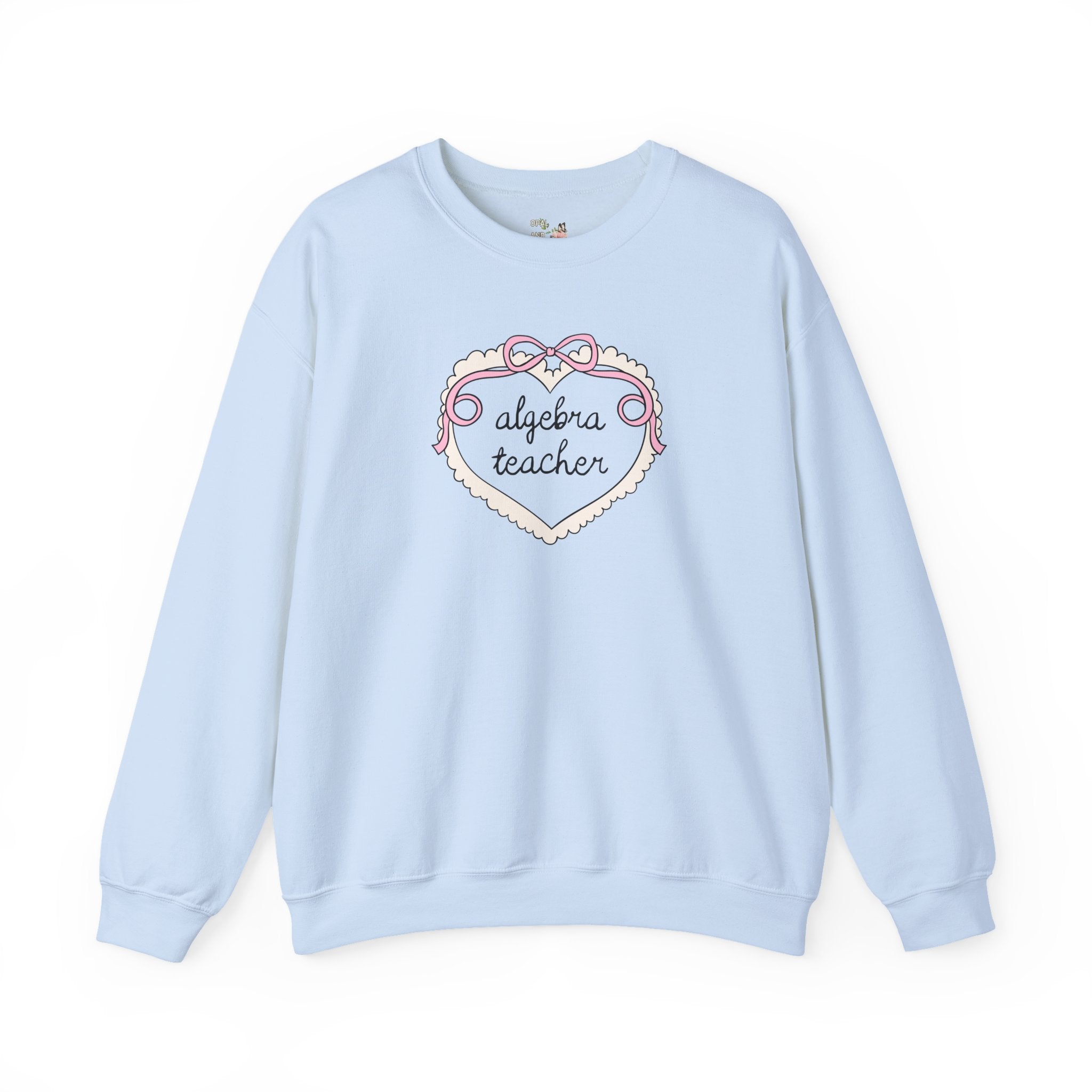 Algebra Teacher Sweatshirt with Cute Retro Heart, Middle School Math Teacher, High School Math Teacher, 8th Grade Math, 9th Grade Math Shirt - Opal and June