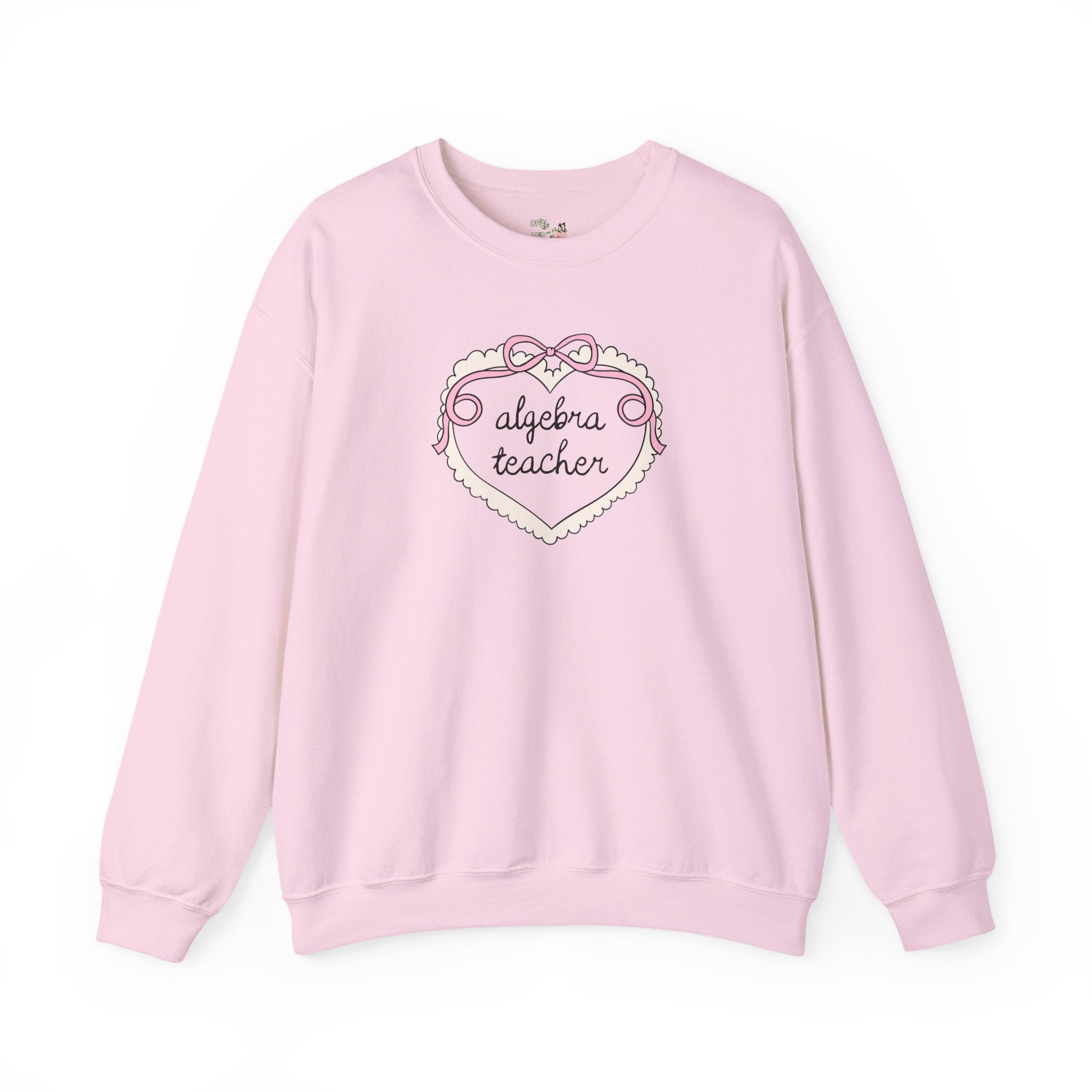Algebra Teacher Sweatshirt with Cute Retro Heart, Middle School Math Teacher, High School Math Teacher, 8th Grade Math, 9th Grade Math Shirt - Opal and June