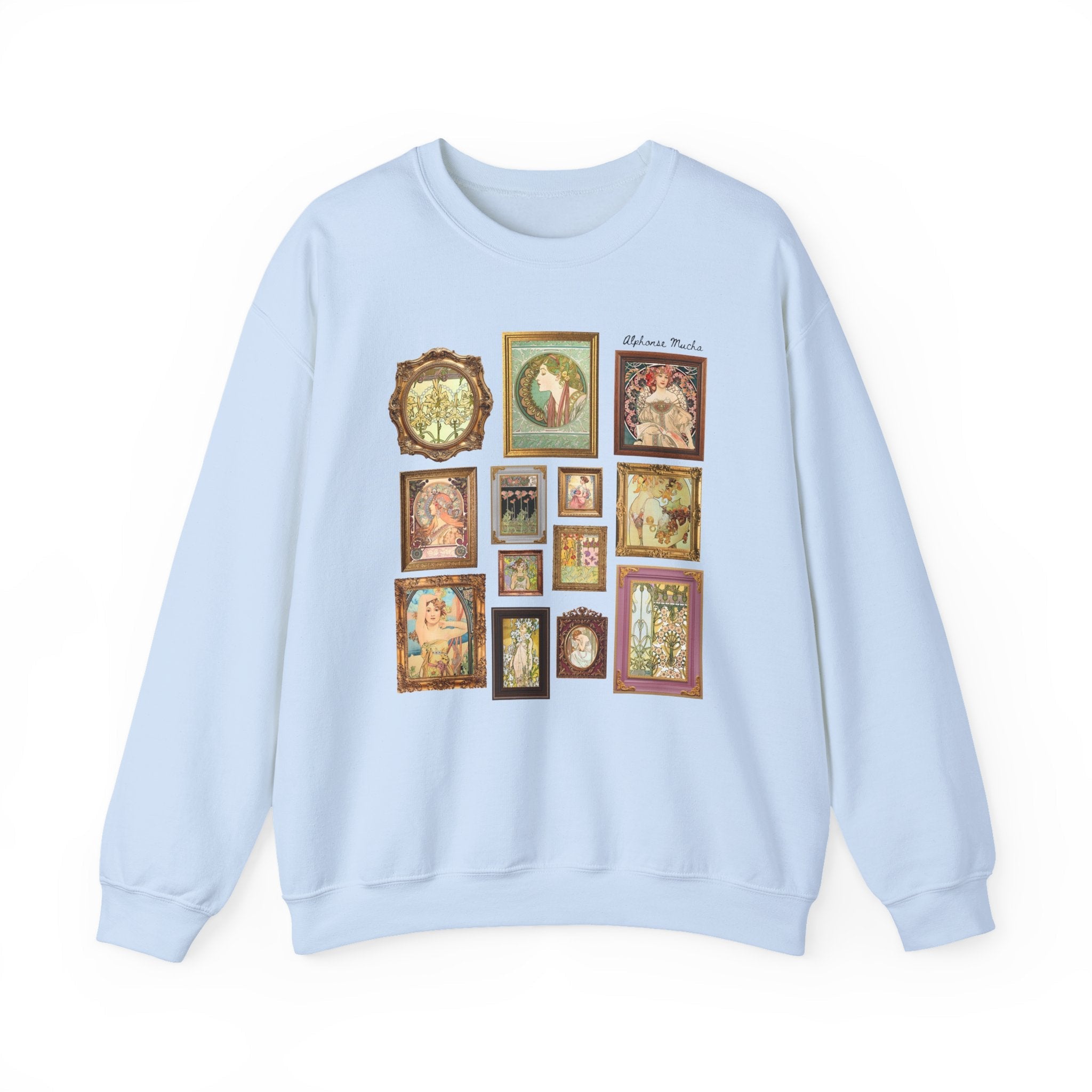 Alphonse Mucha Art Nouveau Famous Paintings Sweatshirt: Early 1900s Art History Gift, European Art History Czech Painter and Illustrator - Opal and June