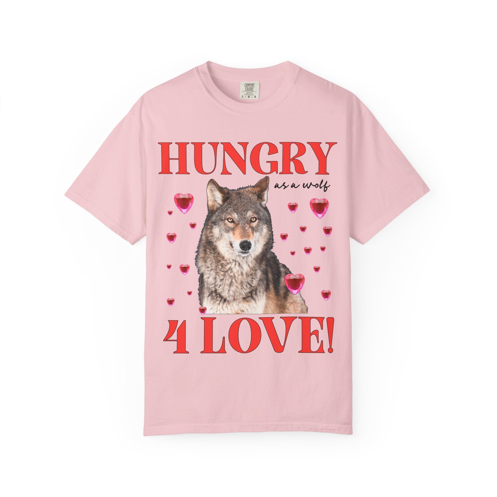 Animal Lover Valentine's Tee Shirt with Photo of Wolf, Silly Dreamcore Early 2000s Aesthetic T-Shirt with Funny Saying, Cute Weirdcore Tee - Opal and June