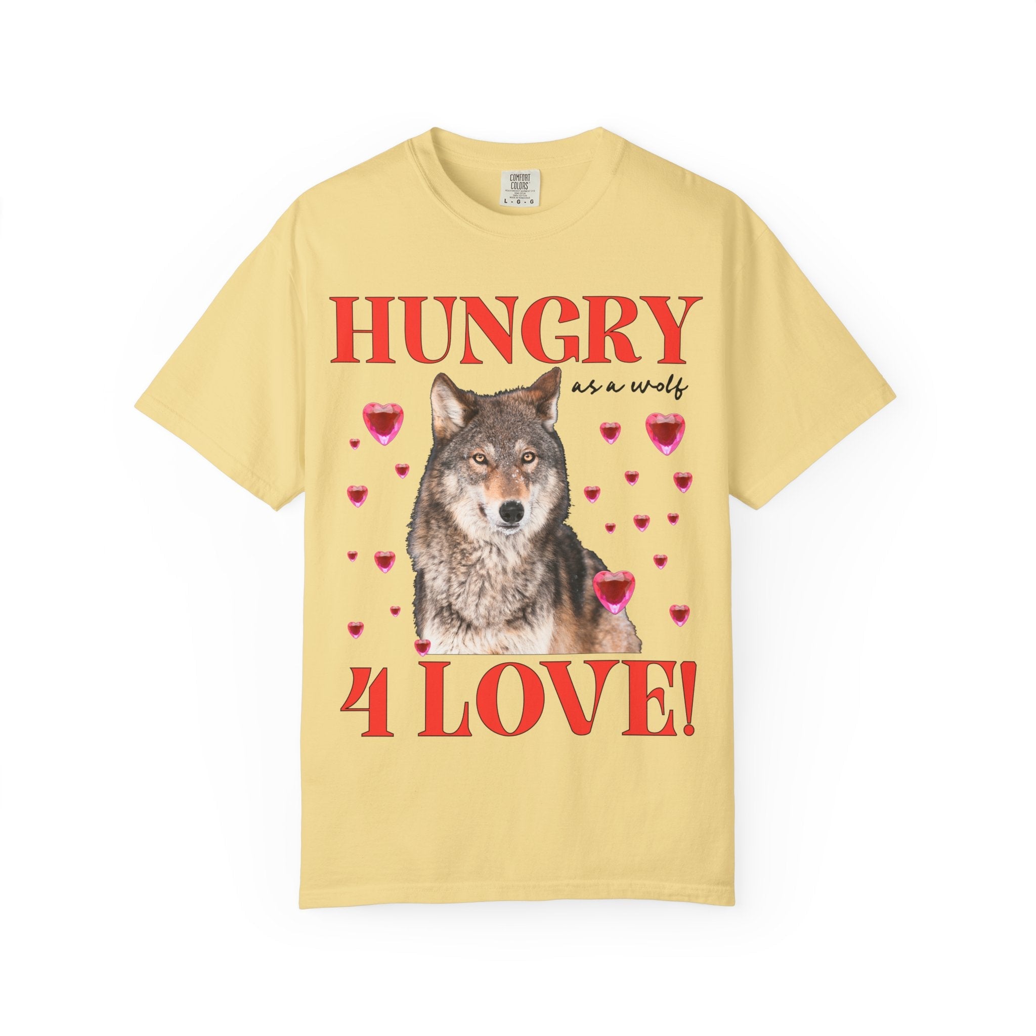 Animal Lover Valentine's Tee Shirt with Photo of Wolf, Silly Dreamcore Early 2000s Aesthetic T-Shirt with Funny Saying, Cute Weirdcore Tee - Opal and June