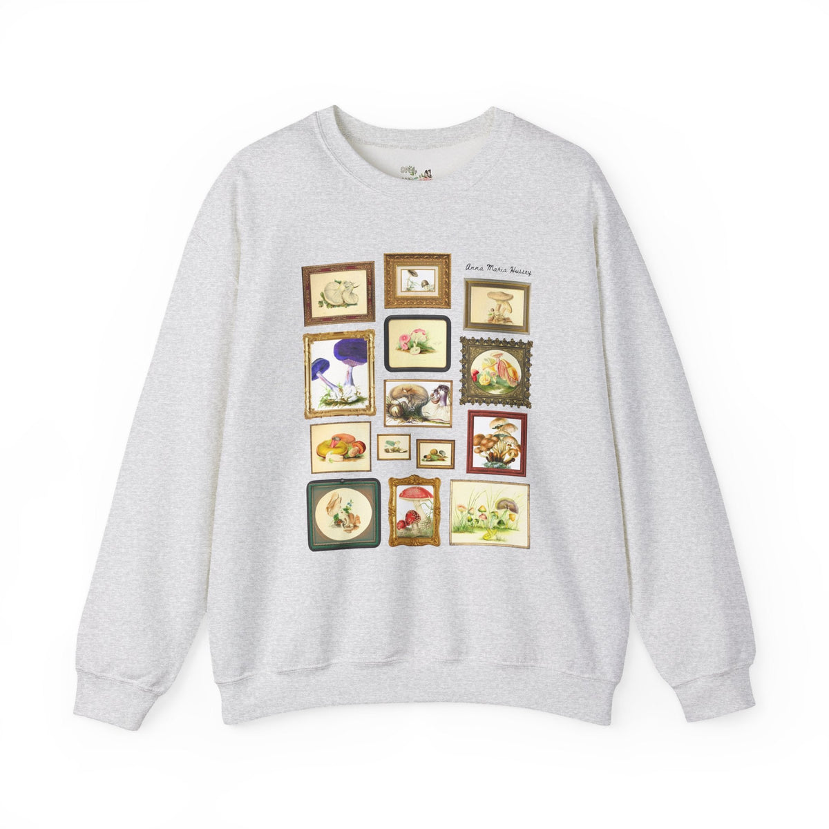 Anna Maria Hussey Art History Sweatshirt for Mushroom Lover or Mycologist, 19th Century Women in STEM, 1800s Scientific British Illustrator Crewneck - Opal and June
