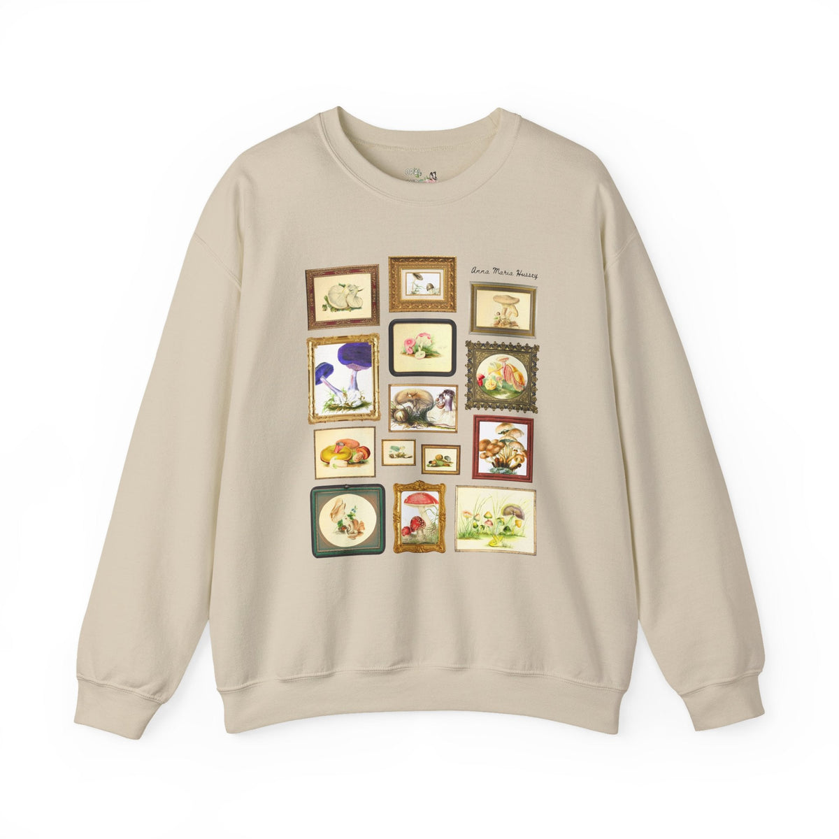 Anna Maria Hussey Art History Sweatshirt for Mushroom Lover or Mycologist, 19th Century Women in STEM, 1800s Scientific British Illustrator Crewneck - Opal and June