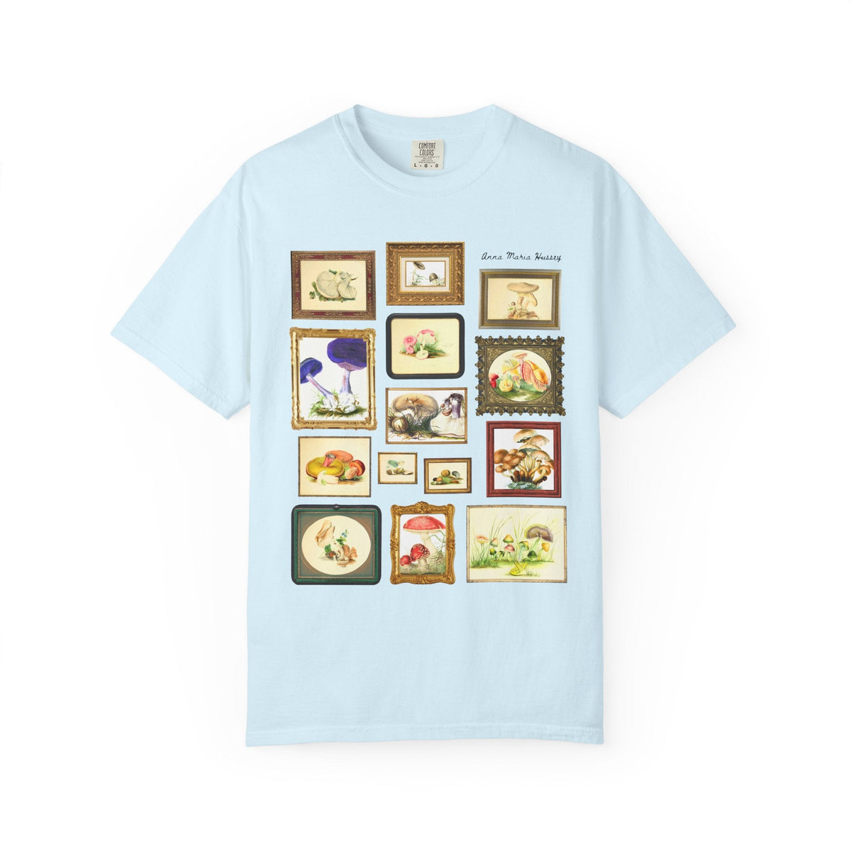 Anna Maria Hussey Art History Tee Shirt for Mushroom Lover or Mycologist, 19th Century Women in STEM, 1800s Scientific British Illustrator - Opal and June