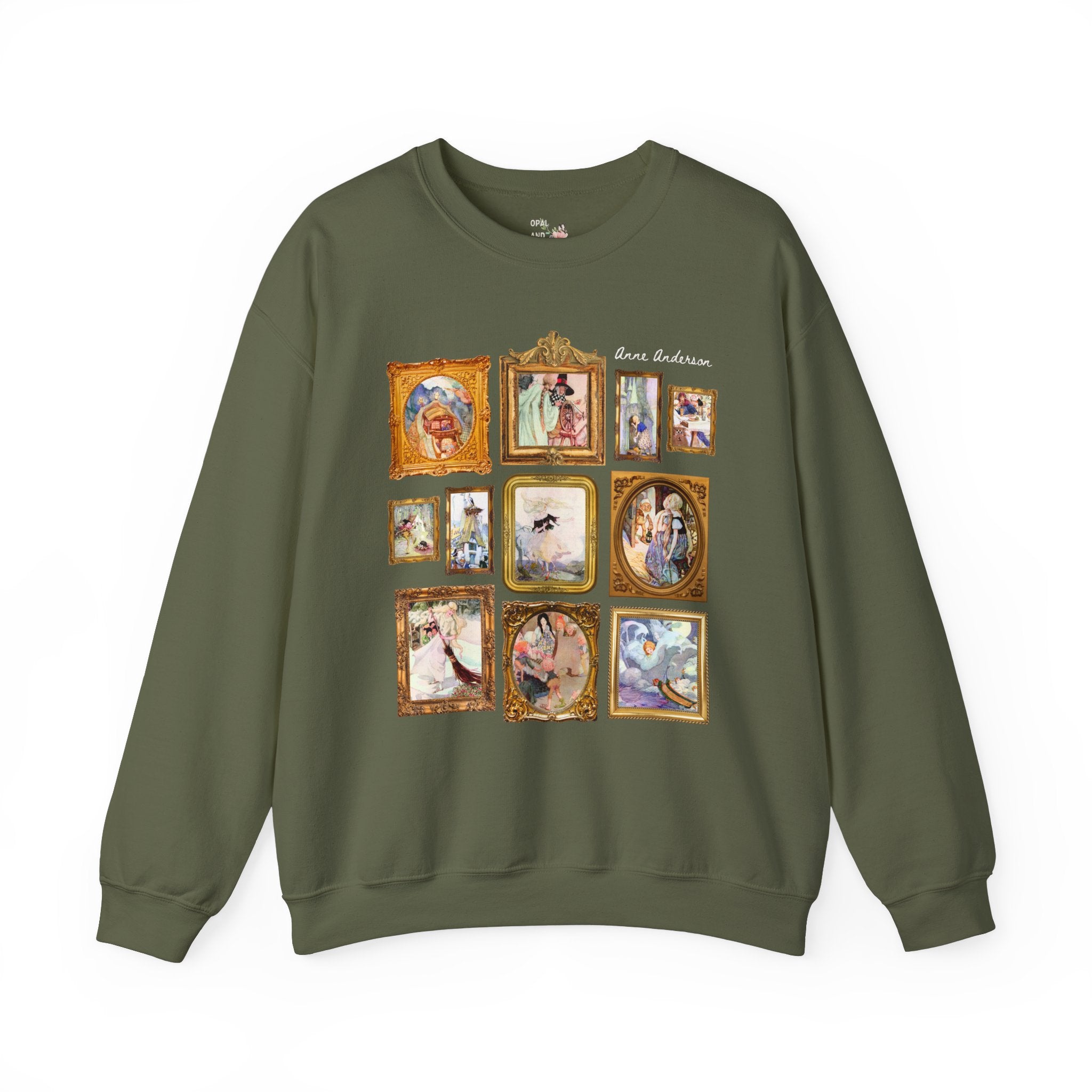 Anne Anderson Fairy Tale Art Nouveau Illustrations Sweatshirt, Famous Paintings of Folk Tales, Hans Christian Andersen, The Brothers Grimm - Opal and June