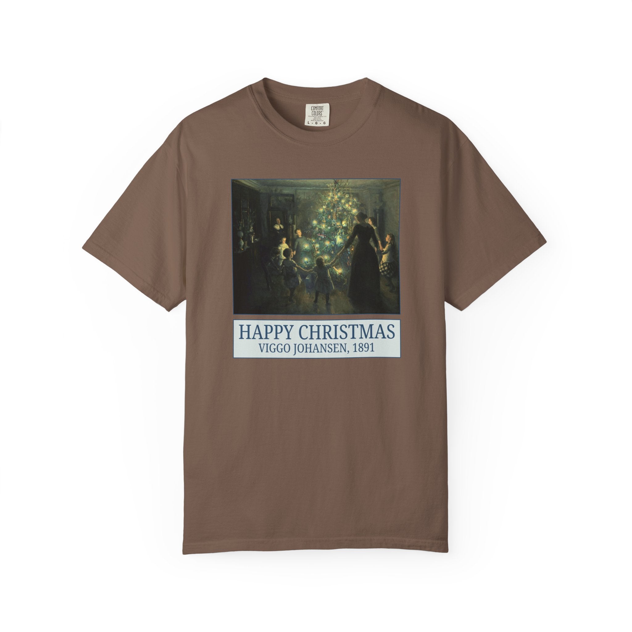 Art History Christmas Tee Shirt for Museum Lover or Humanities Professor: Happy Christmas by Viggo Johansen, 19th Century Art Historian Tee - Opal and June