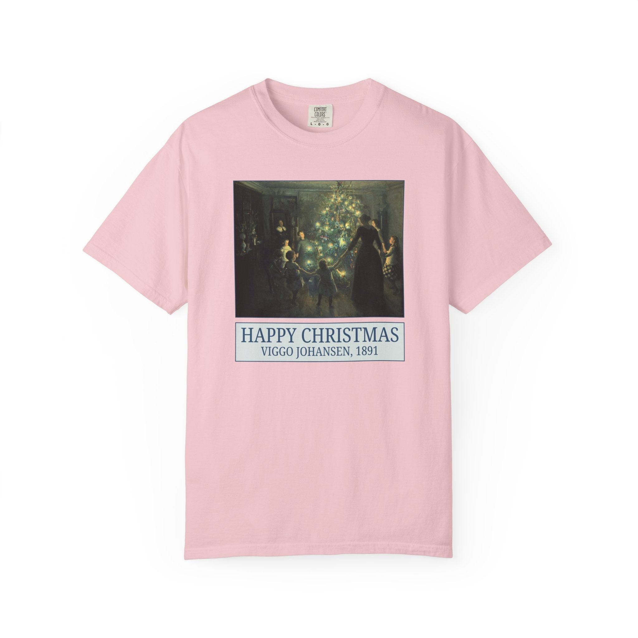 Art History Christmas Tee Shirt for Museum Lover or Humanities Professor: Happy Christmas by Viggo Johansen, 19th Century Art Historian Tee - Opal and June