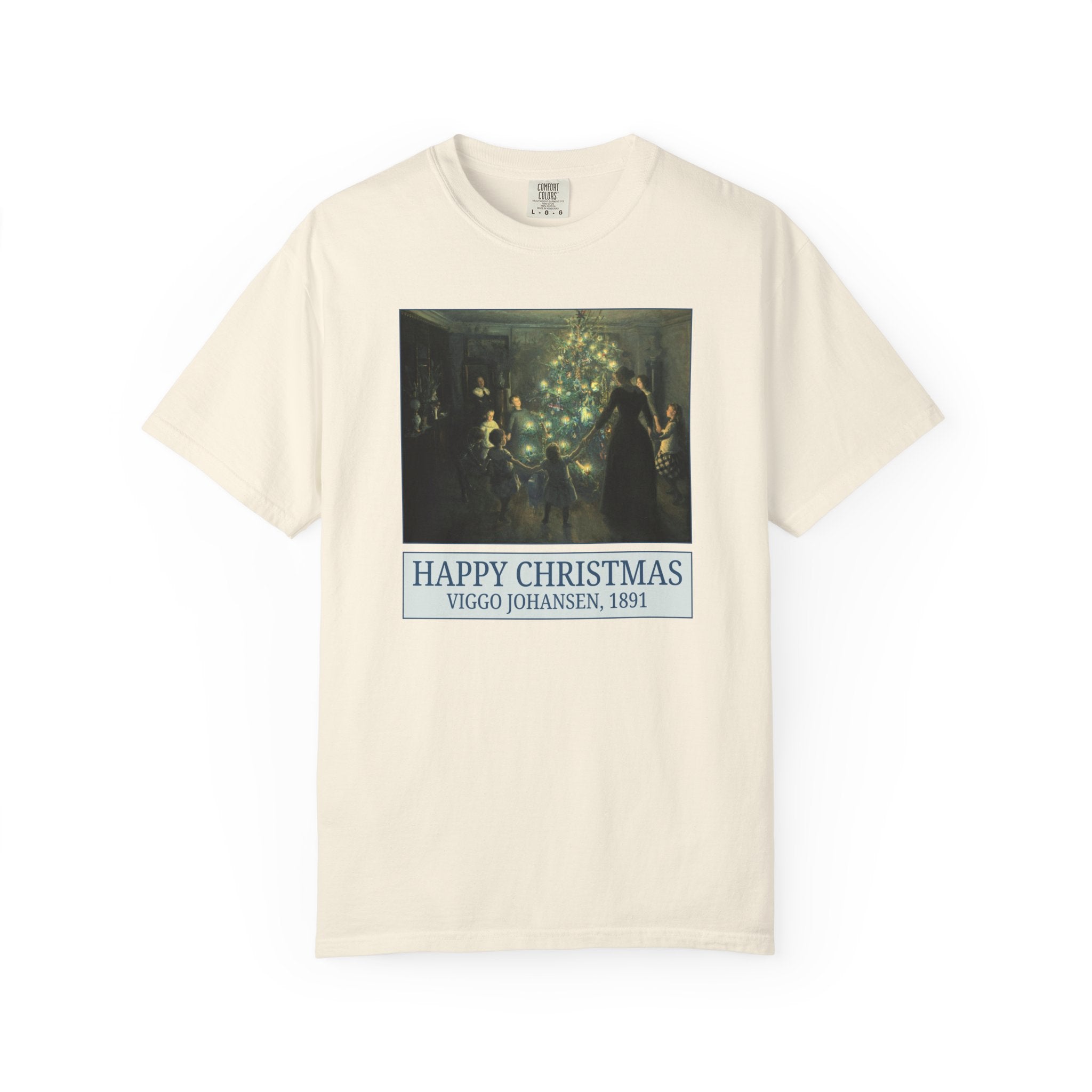 Art History Christmas Tee Shirt for Museum Lover or Humanities Professor: Happy Christmas by Viggo Johansen, 19th Century Art Historian Tee - Opal and June