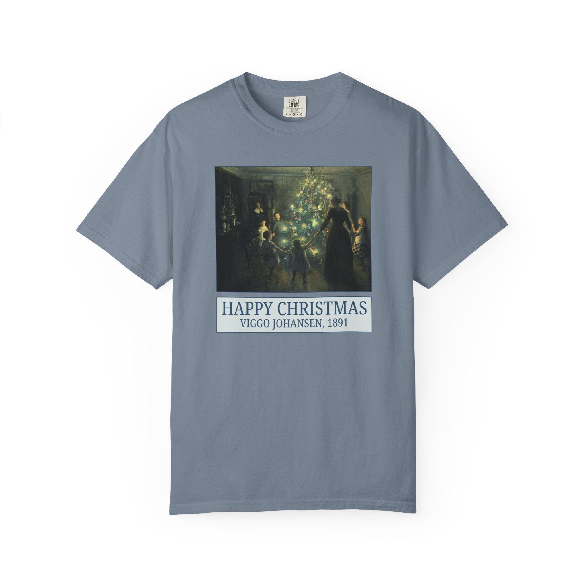 Art History Christmas Tee Shirt for Museum Lover or Humanities Professor: Happy Christmas by Viggo Johansen, 19th Century Art Historian Tee - Opal and June