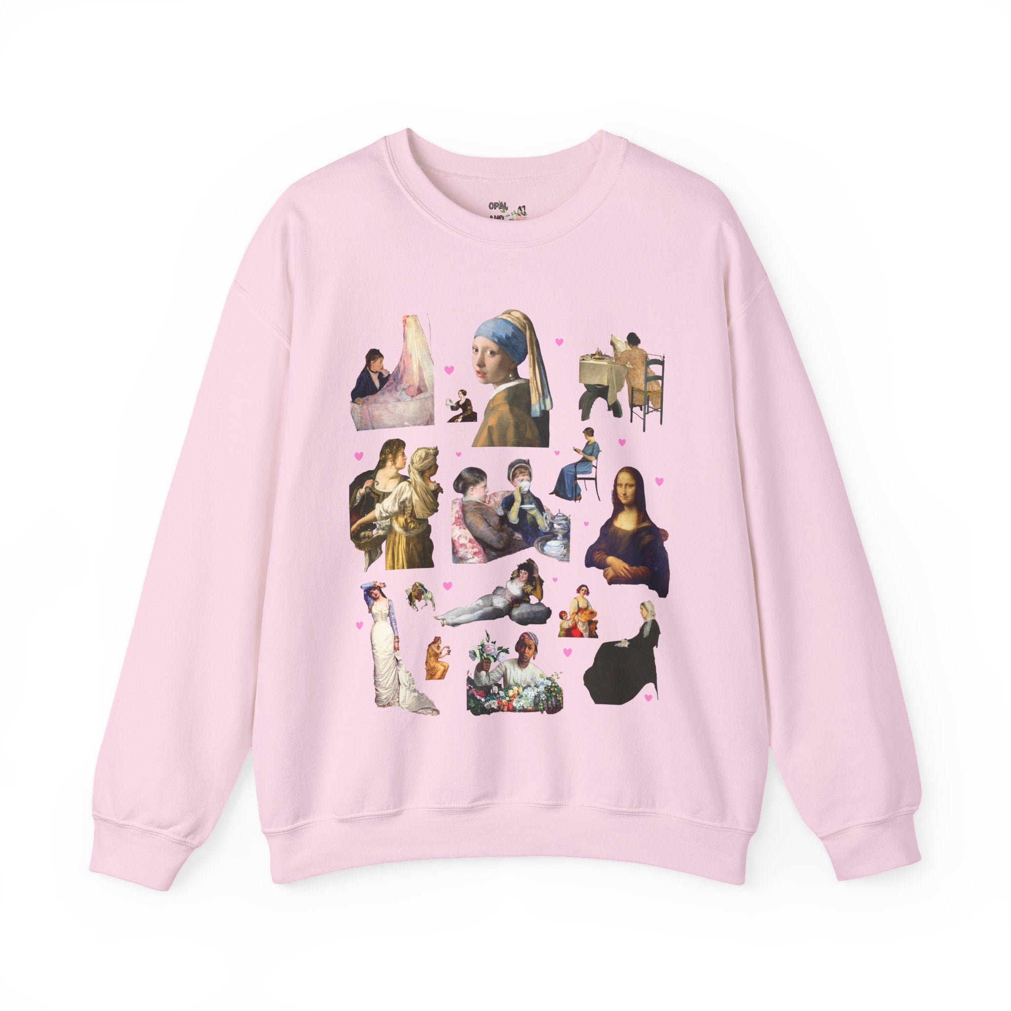 Art History Lover Sweatshirt: Women in Famous Paintings, 18th Century and 19th Century Art, Mona Lisa and Girl With a Pearl Earring Crewneck - Opal and June