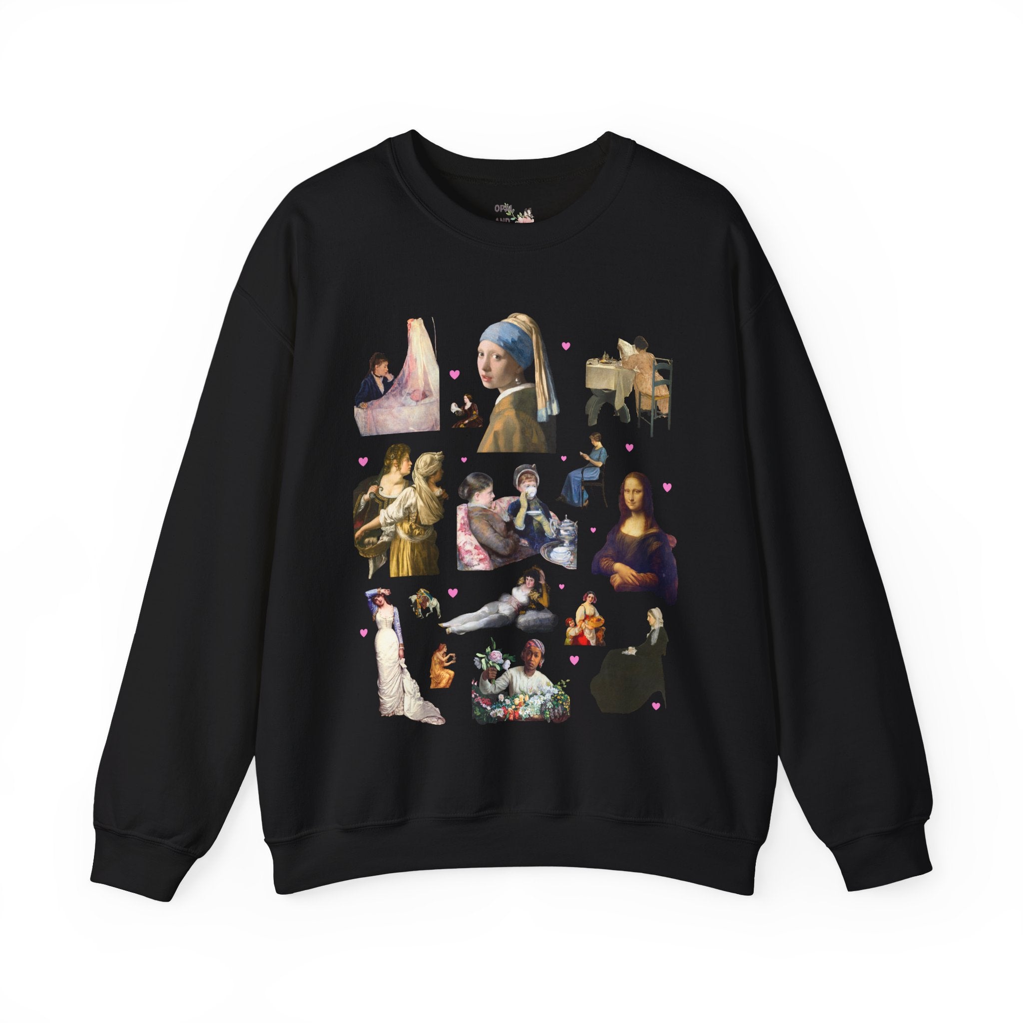 Art History Lover Sweatshirt: Women in Famous Paintings, 18th Century and 19th Century Art, Mona Lisa and Girl With a Pearl Earring Crewneck - Opal and June