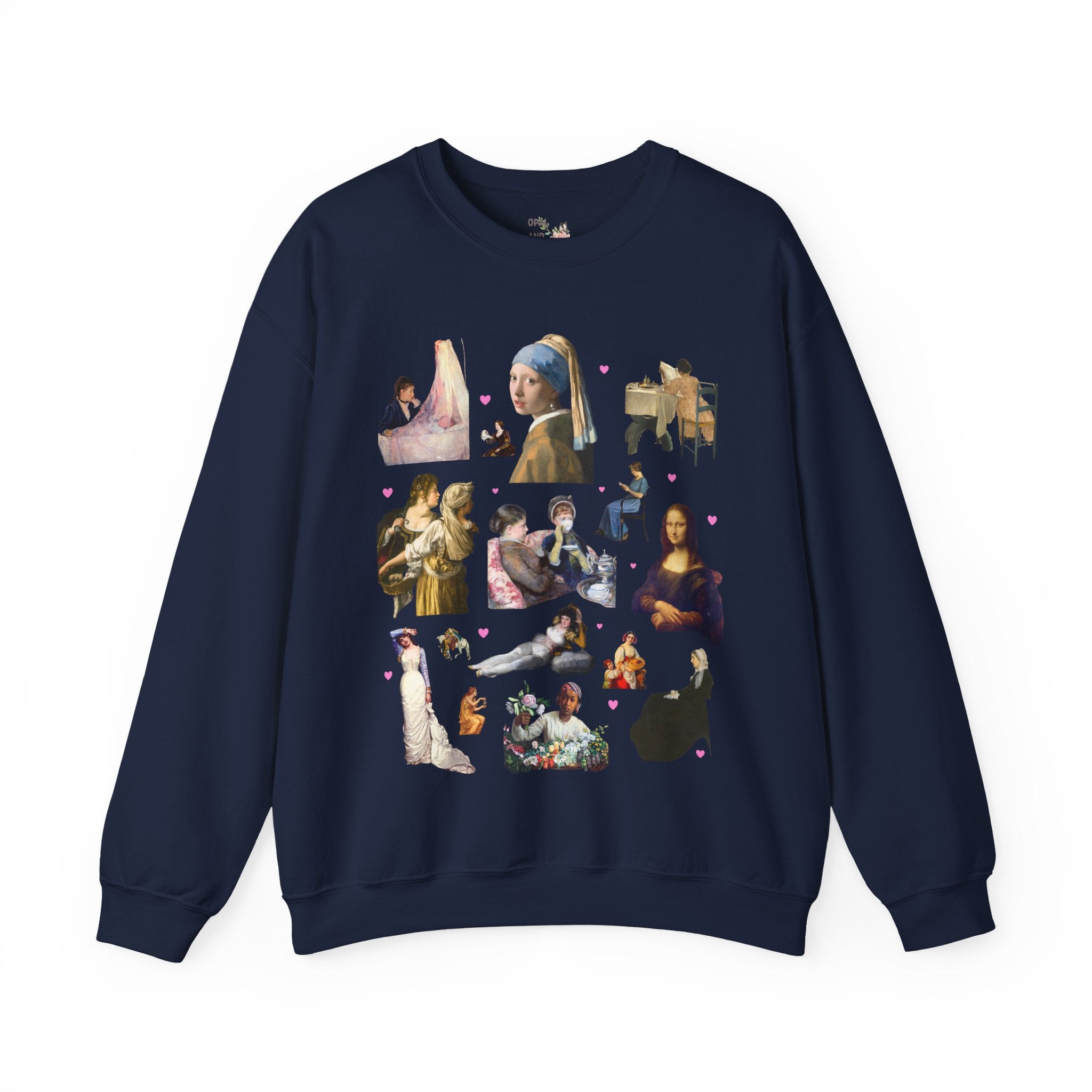 Art History Lover Sweatshirt: Women in Famous Paintings, 18th Century and 19th Century Art, Mona Lisa and Girl With a Pearl Earring Crewneck - Opal and June