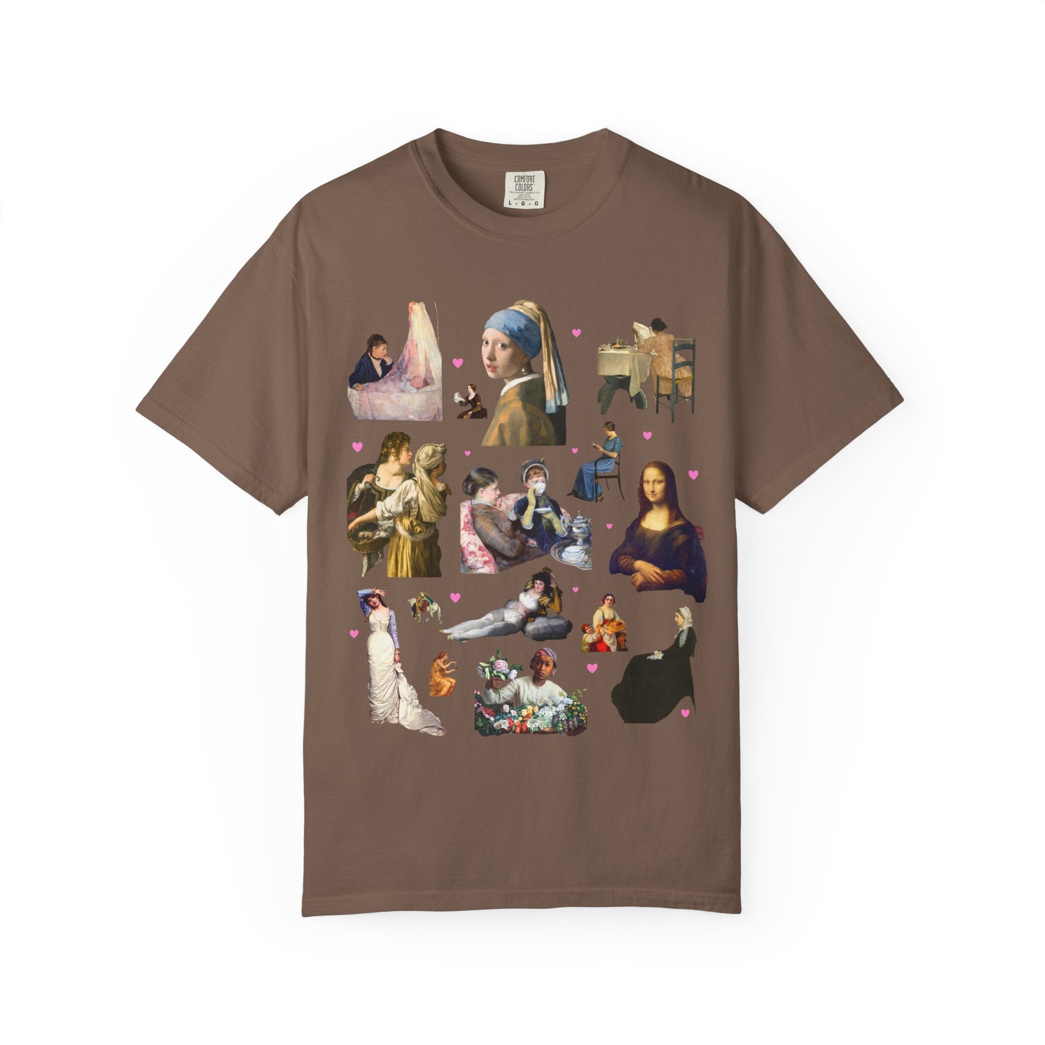 Art History Lover Tee Shirt: Women in Famous Paintings, 18th Century and 19th Century Art, Mona Lisa and Girl With a Pearl Earring T-Shirt - Opal and June