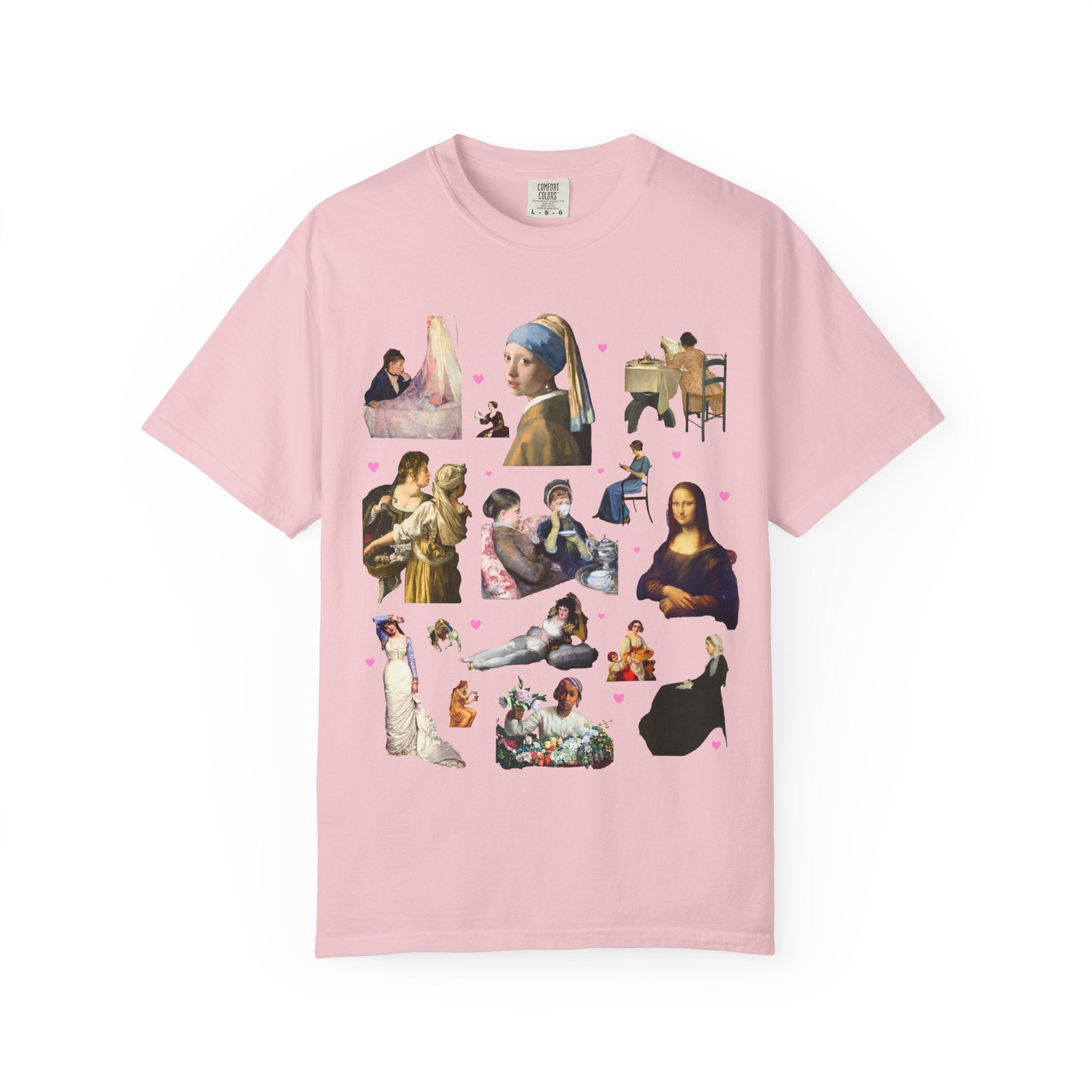 Art History Lover Tee Shirt: Women in Famous Paintings, 18th Century and 19th Century Art, Mona Lisa and Girl With a Pearl Earring T-Shirt - Opal and June