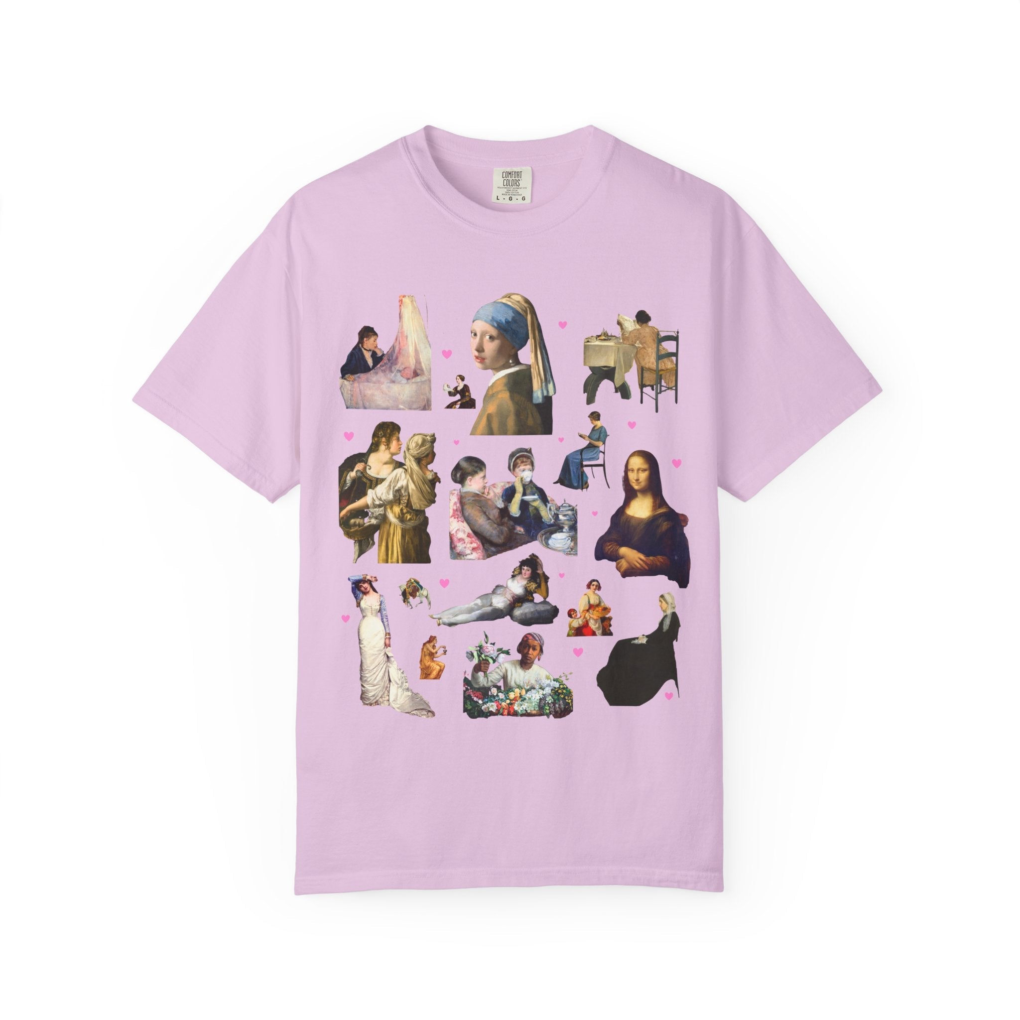 Art History Lover Tee Shirt: Women in Famous Paintings, 18th Century and 19th Century Art, Mona Lisa and Girl With a Pearl Earring T-Shirt - Opal and June
