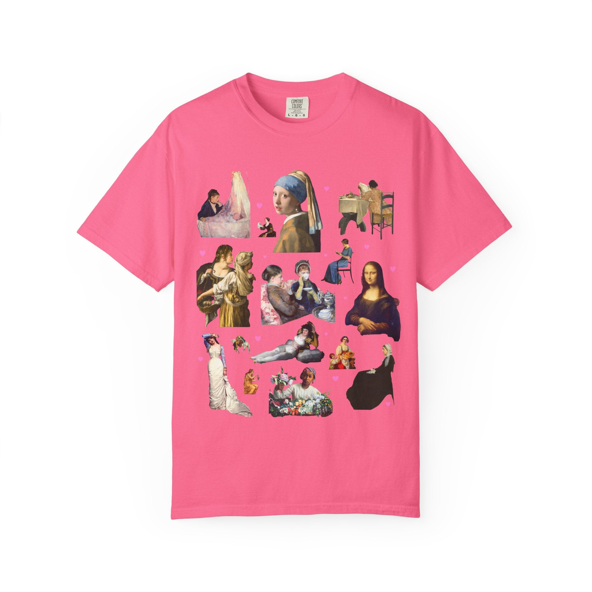 Art History Lover Tee Shirt: Women in Famous Paintings, 18th Century and 19th Century Art, Mona Lisa and Girl With a Pearl Earring T-Shirt - Opal and June