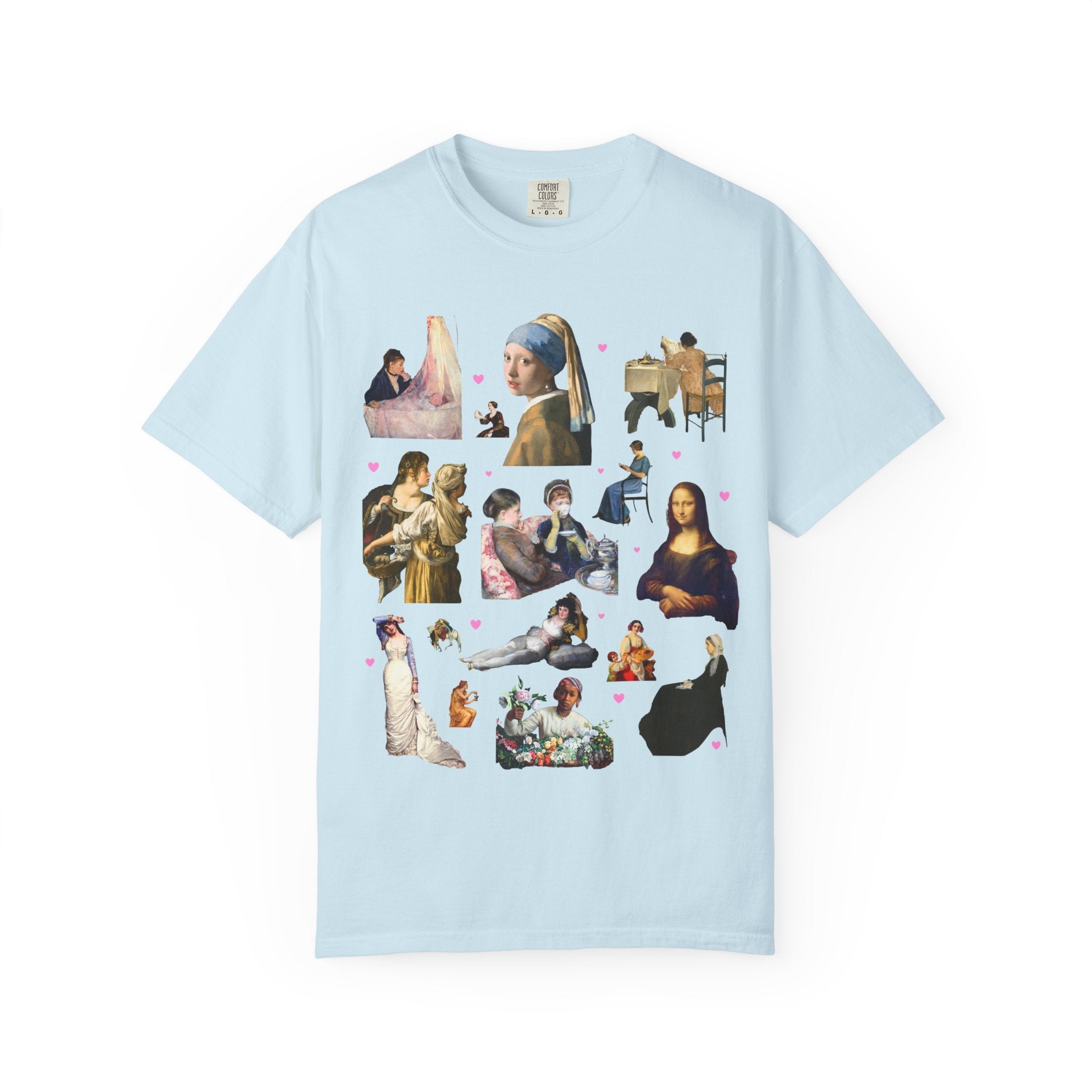 Art History Lover Tee Shirt: Women in Famous Paintings, 18th Century and 19th Century Art, Mona Lisa and Girl With a Pearl Earring T-Shirt - Opal and June