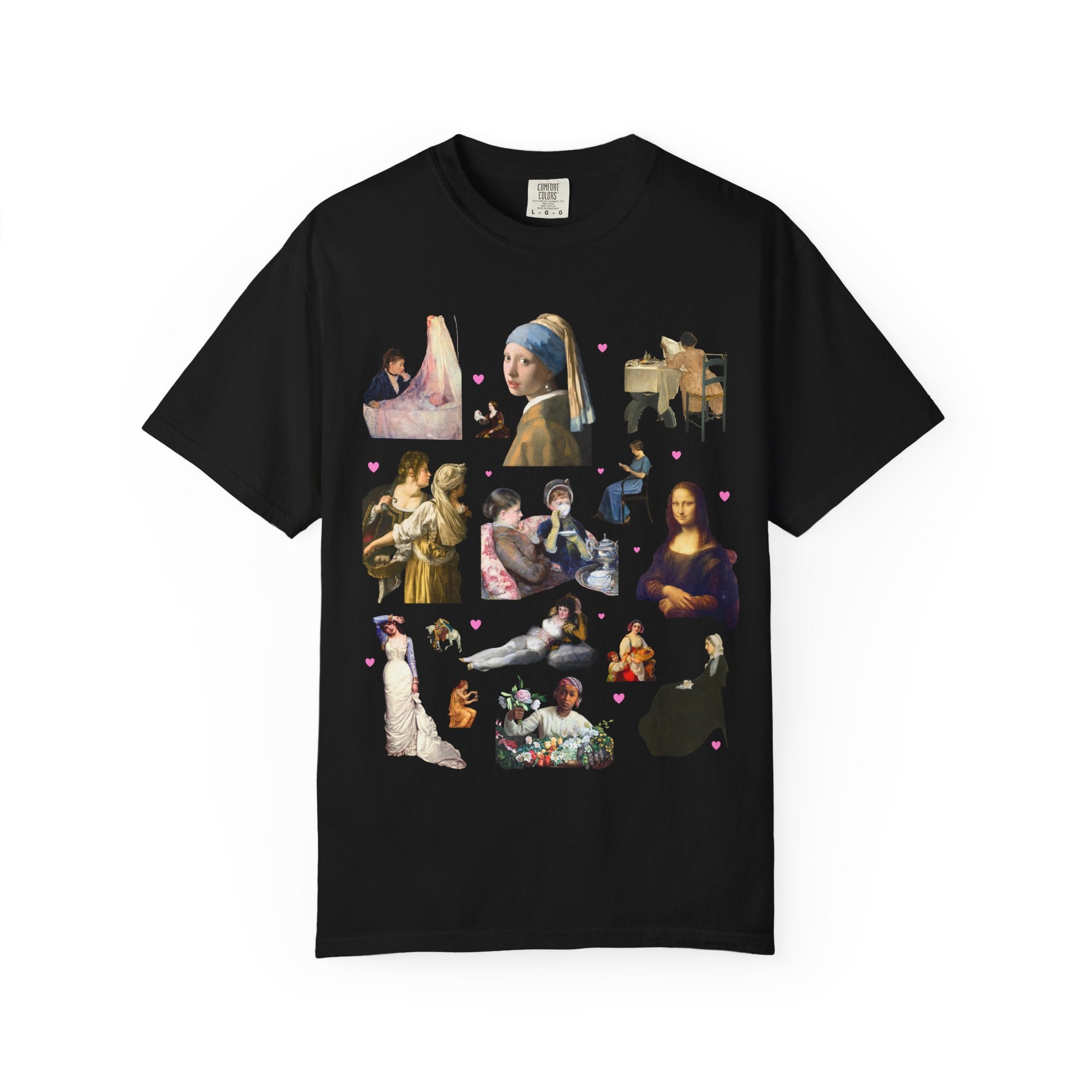 Art History Lover Tee Shirt: Women in Famous Paintings, 18th Century and 19th Century Art, Mona Lisa and Girl With a Pearl Earring T-Shirt - Opal and June