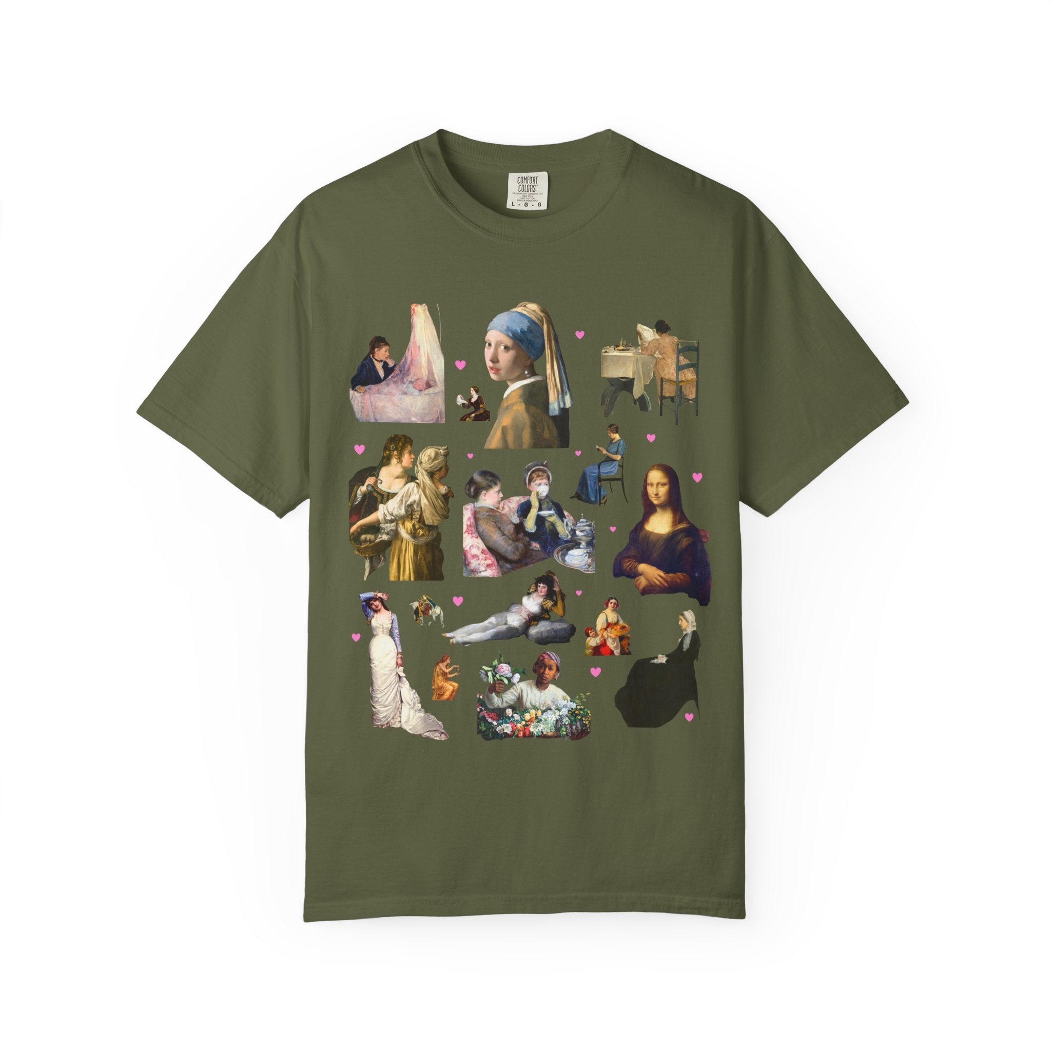 Art History Lover Tee Shirt: Women in Famous Paintings, 18th Century and 19th Century Art, Mona Lisa and Girl With a Pearl Earring T-Shirt - Opal and June