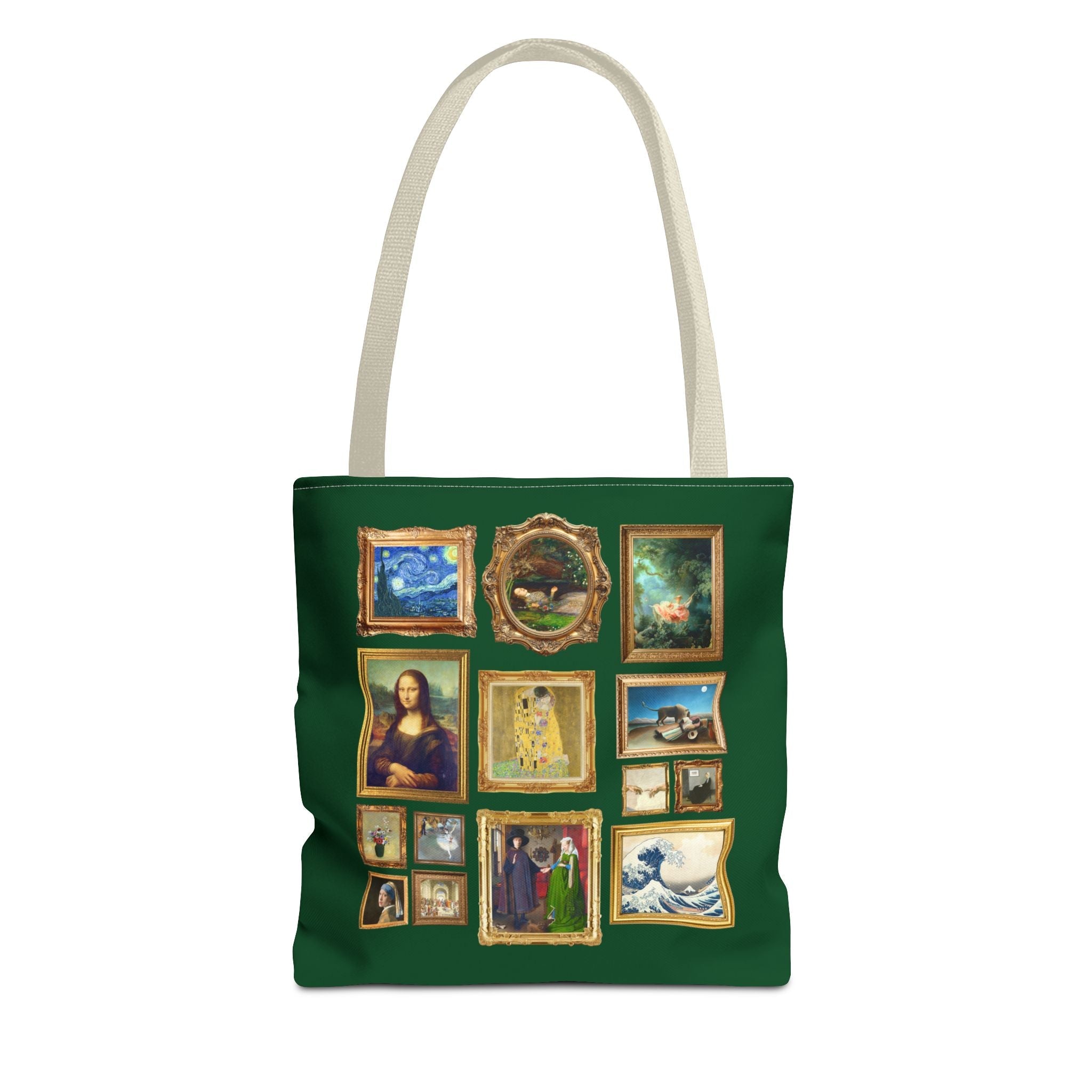 Art History Lover Tote Bag: Famous Paintings, Gallery Wall Aesthetic Tote for Museum Lover or Historian, Mona Lisa da Vinci, The Kiss Klimt - Opal and June