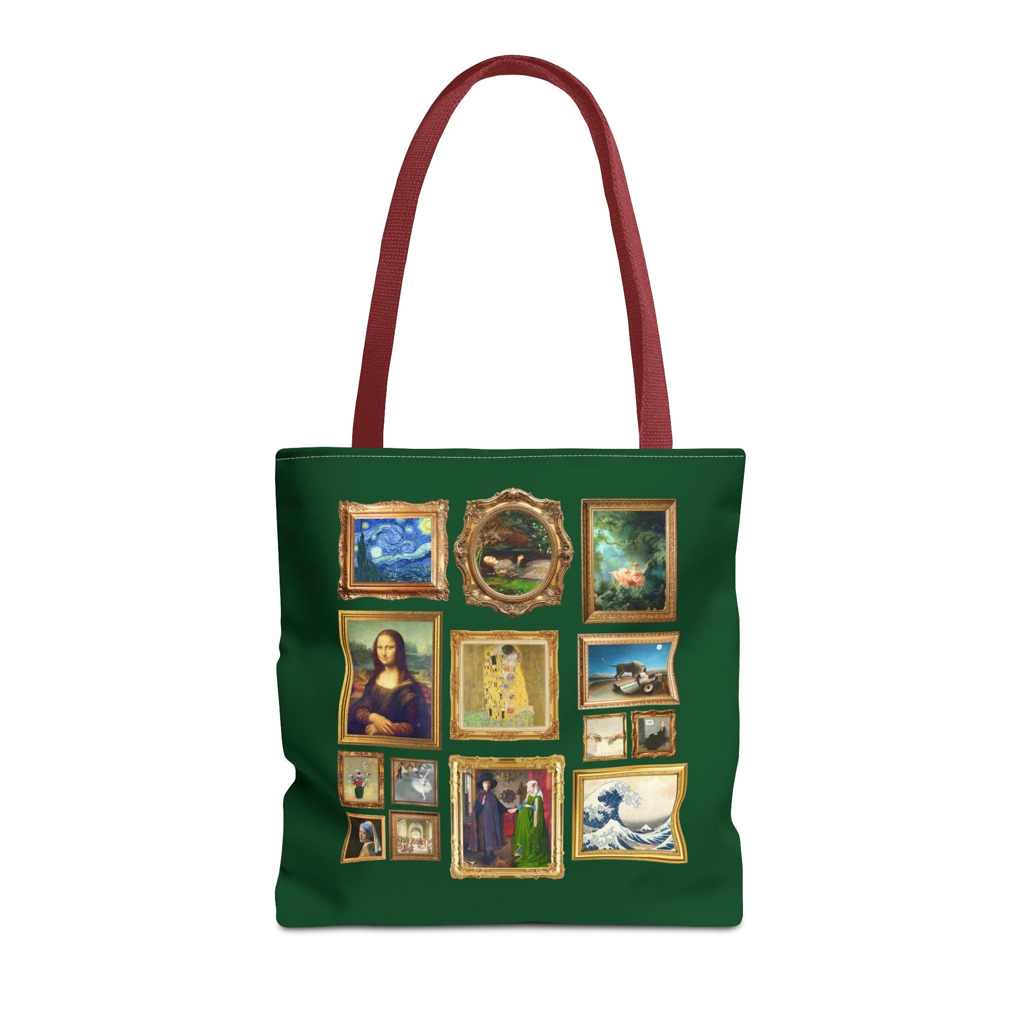 Art History Lover Tote Bag: Famous Paintings, Gallery Wall Aesthetic Tote for Museum Lover or Historian, Mona Lisa da Vinci, The Kiss Klimt - Opal and June