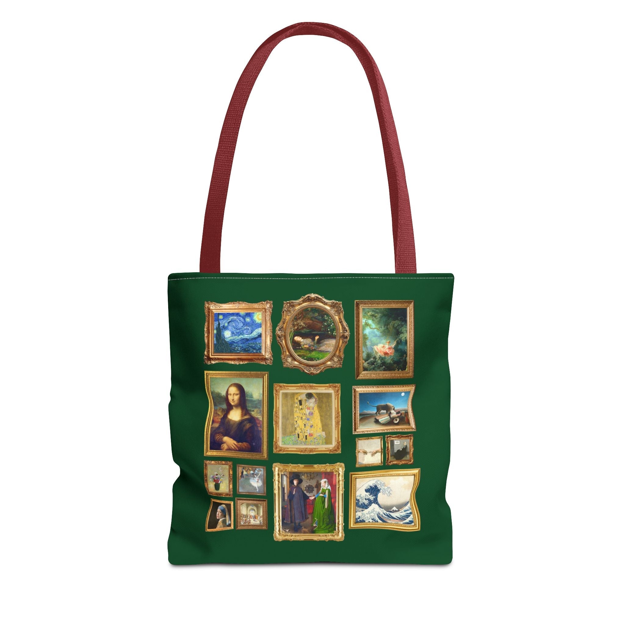 Art History Lover Tote Bag: Famous Paintings, Gallery Wall Aesthetic Tote for Museum Lover or Historian, Mona Lisa da Vinci, The Kiss Klimt - Opal and June