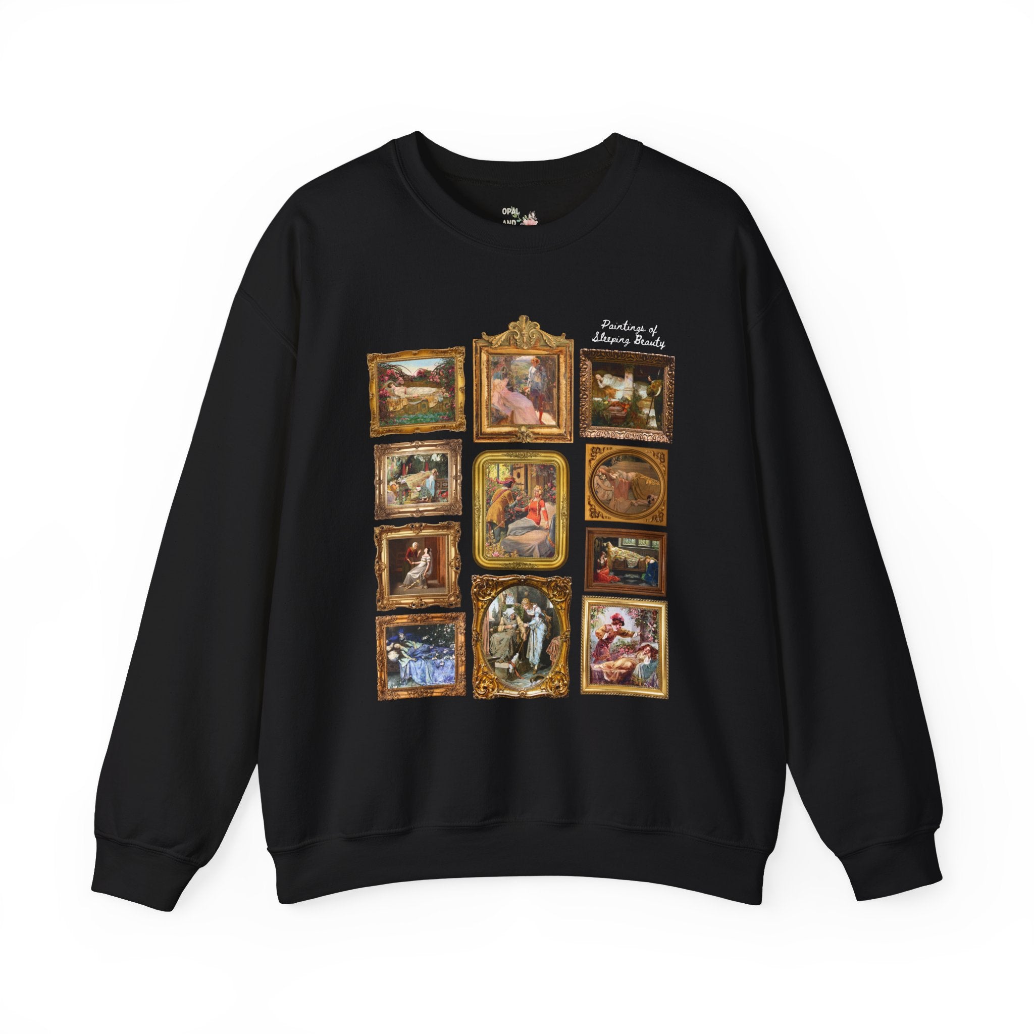 Art History Paintings of Sleeping Beauty, Sweatshirt for Reader Who Loves Fairy Tales, Charles Perrault, Brothers Grimm, European Folklore - Opal and June