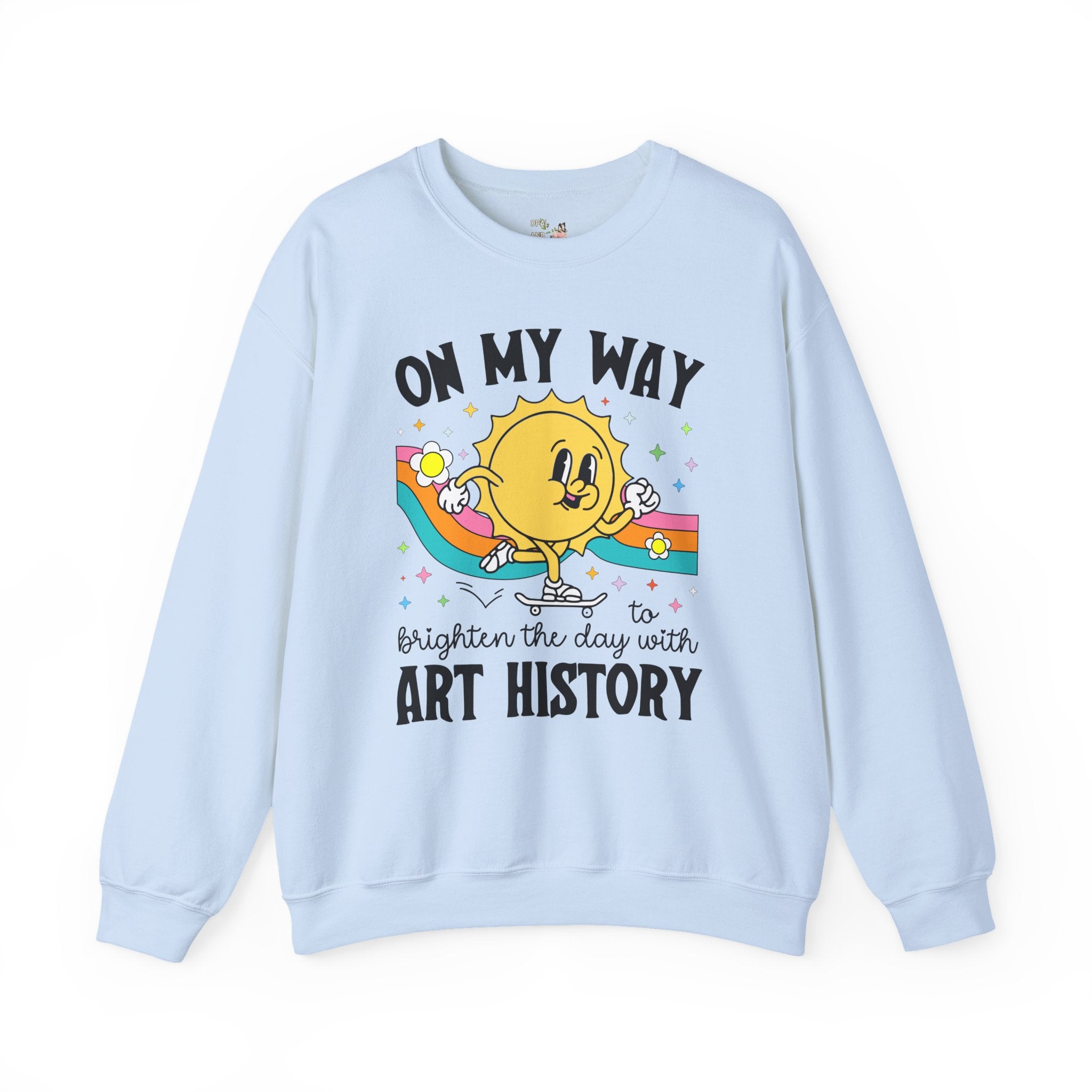 Art History Professor or Humanites Major Sweatshirt with Groovy Retro Aesthetic, Cute Art Historian Gift for Daughter, Social Studies Gift - Opal and June