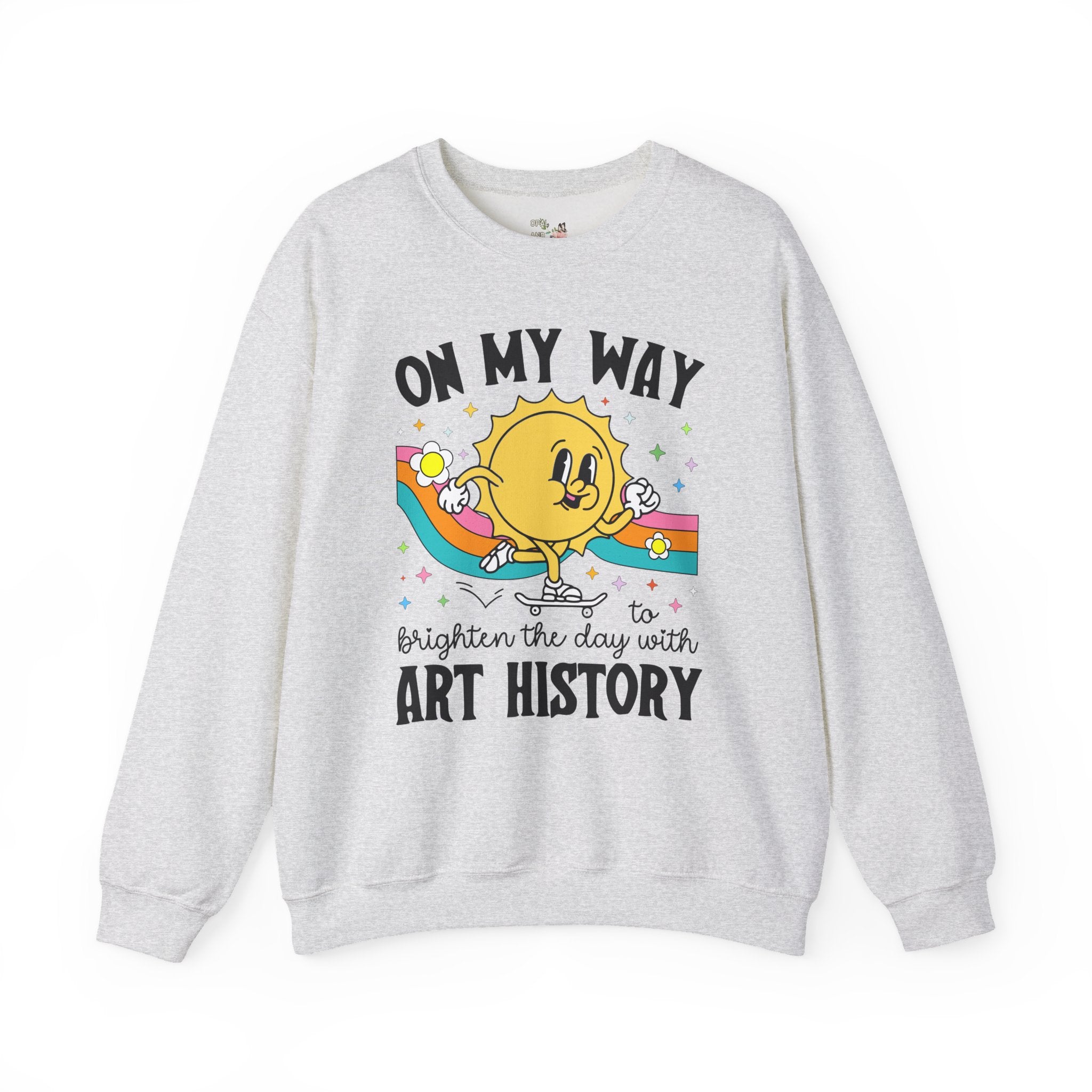 Art History Professor or Humanites Major Sweatshirt with Groovy Retro Aesthetic, Cute Art Historian Gift for Daughter, Social Studies Gift - Opal and June