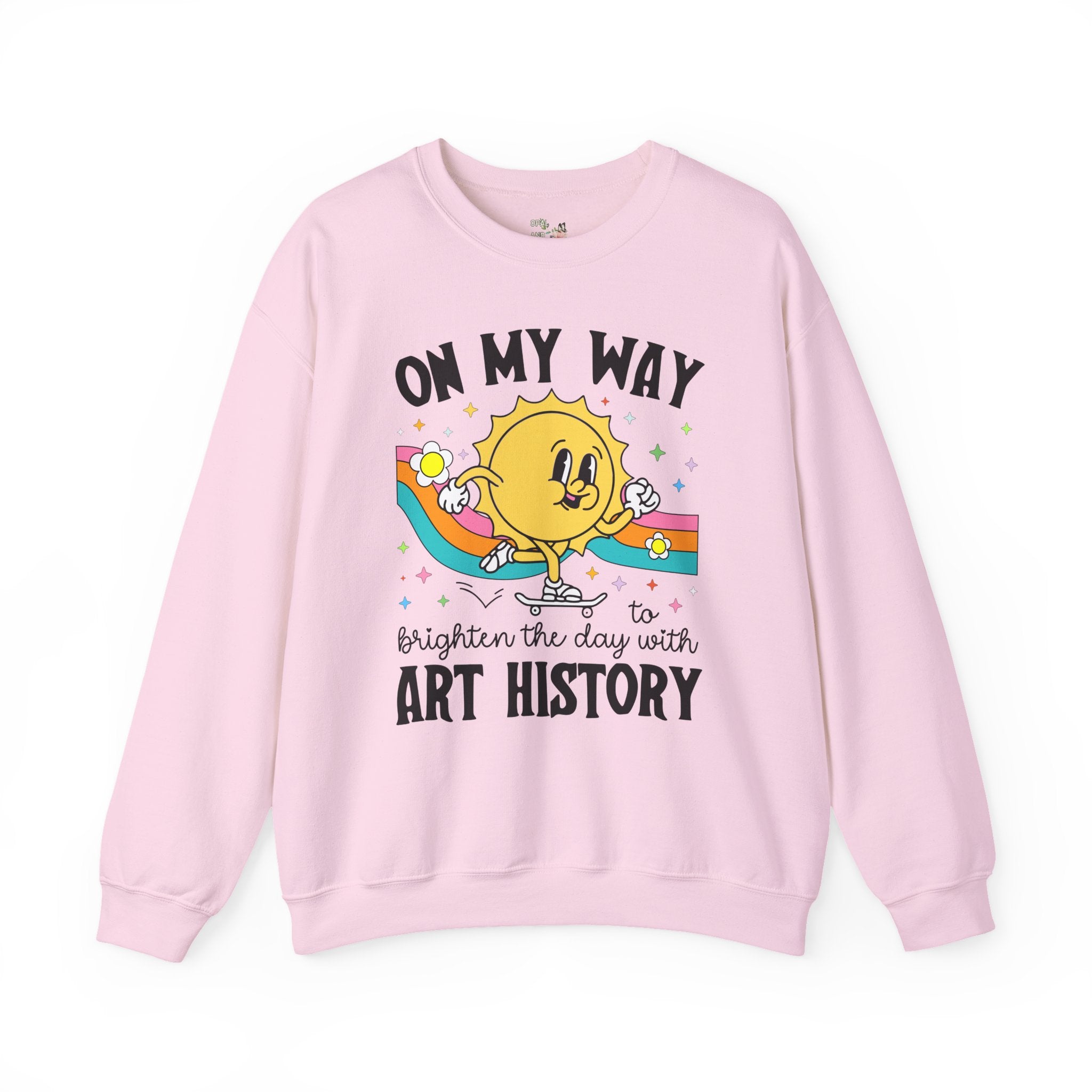 Art History Professor or Humanites Major Sweatshirt with Groovy Retro Aesthetic, Cute Art Historian Gift for Daughter, Social Studies Gift - Opal and June