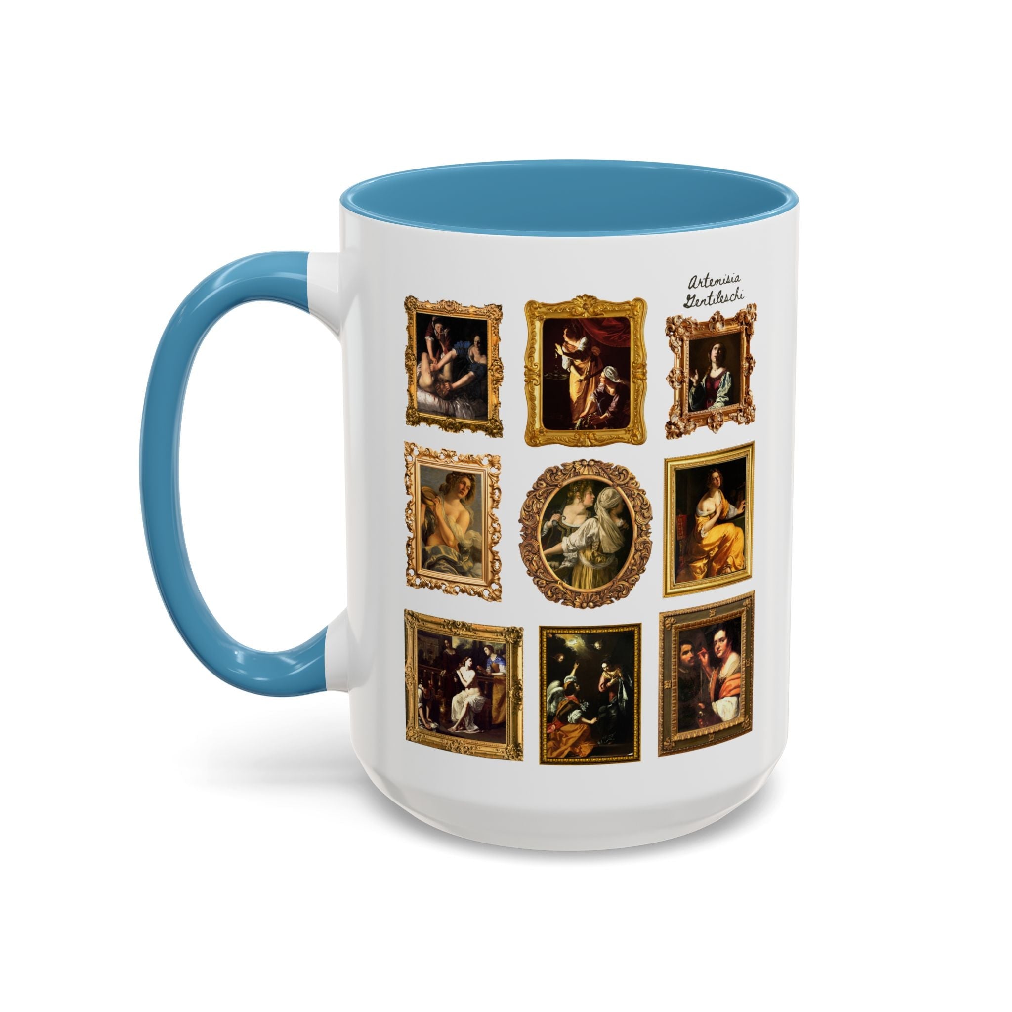 Artemisia Gentileschi Art History Coffee Mug: Includes Painting of Judith and Her Maidservant with The Head of Holofernes - Opal and June