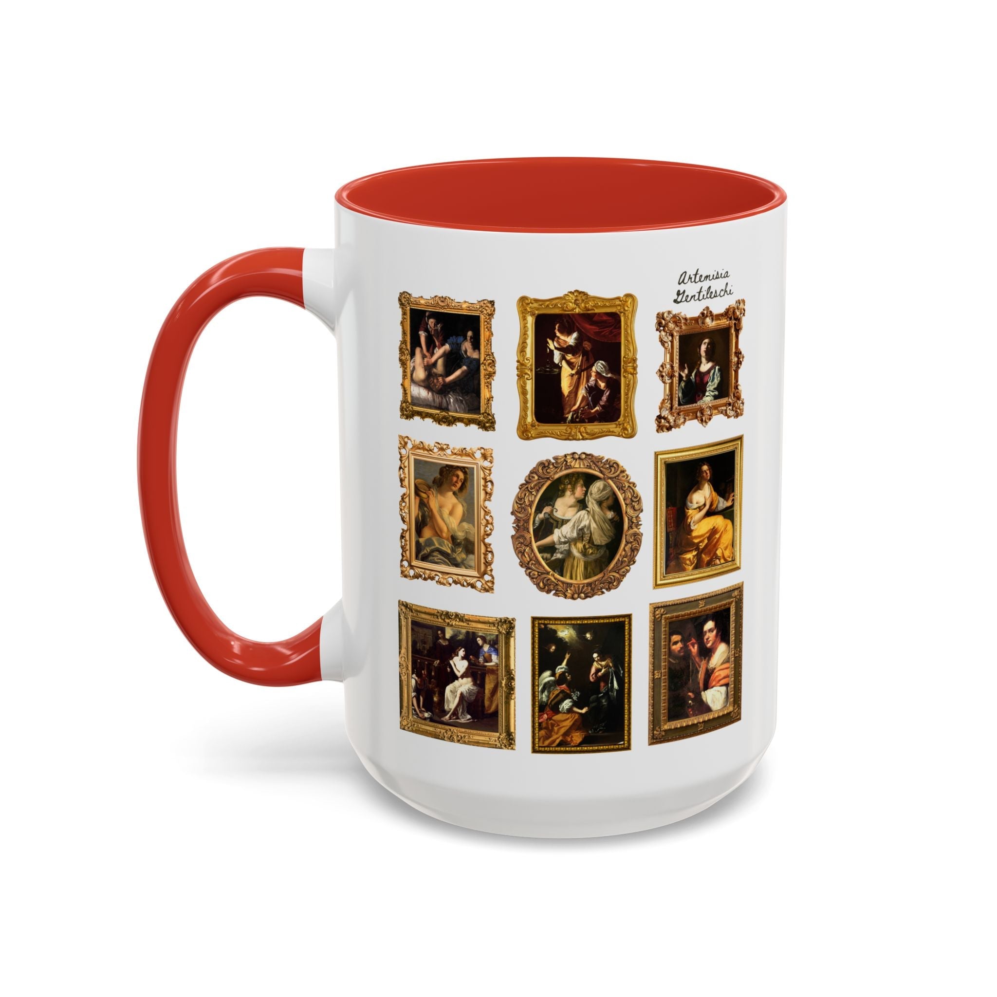 Artemisia Gentileschi Art History Coffee Mug: Includes Painting of Judith and Her Maidservant with The Head of Holofernes - Opal and June