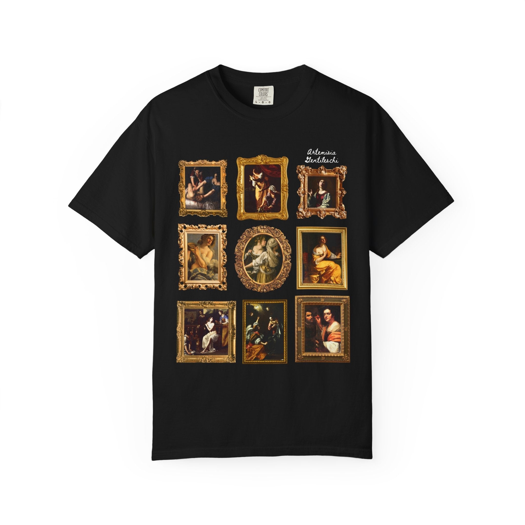 Artemisia Gentileschi Art History Tee Shirt with Judith and Her Maidservant with The Head of Holofernes, Women's Art History Feminist Gift - Opal and June