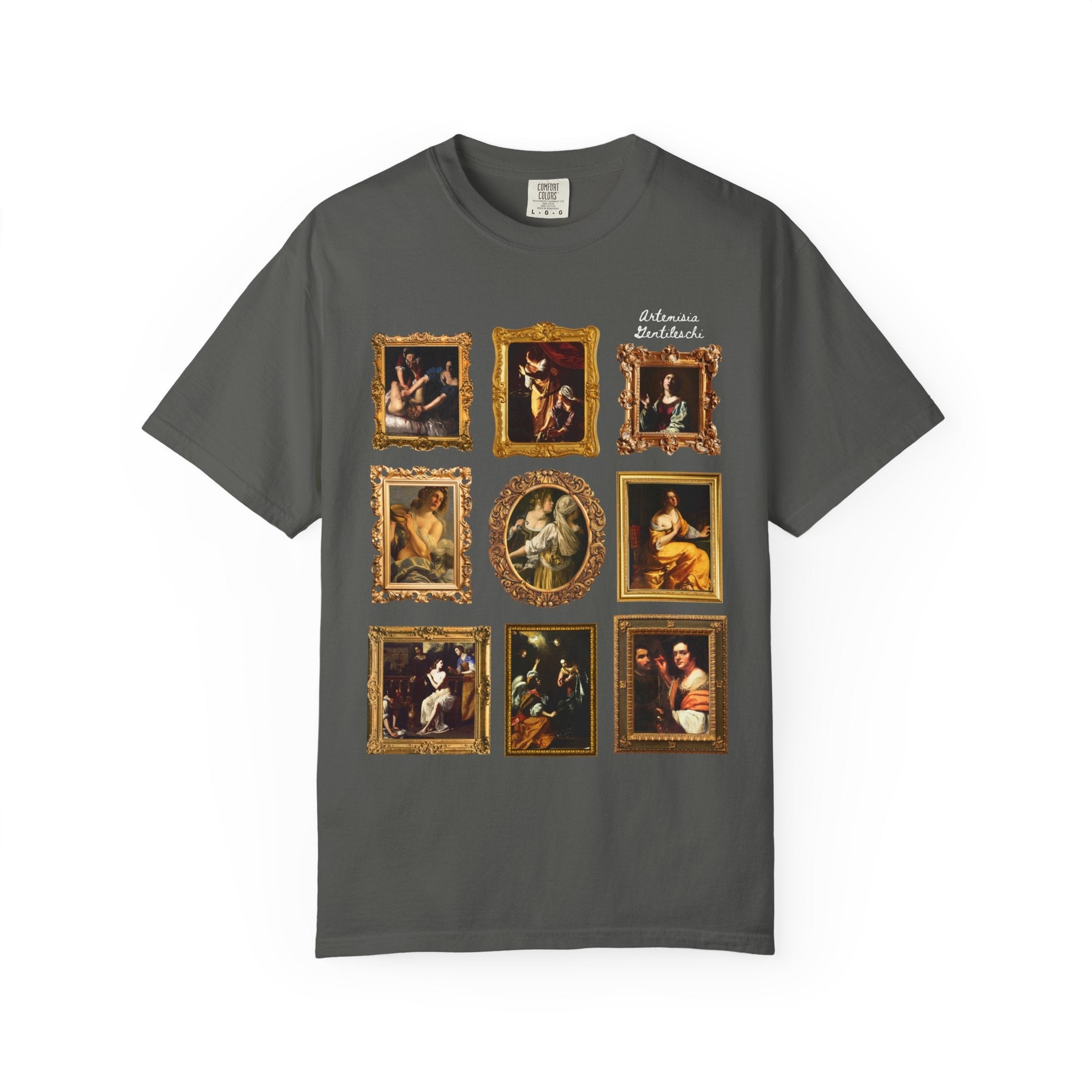 Artemisia Gentileschi Art History Tee Shirt with Judith and Her Maidservant with The Head of Holofernes, Women's Art History Feminist Gift - Opal and June