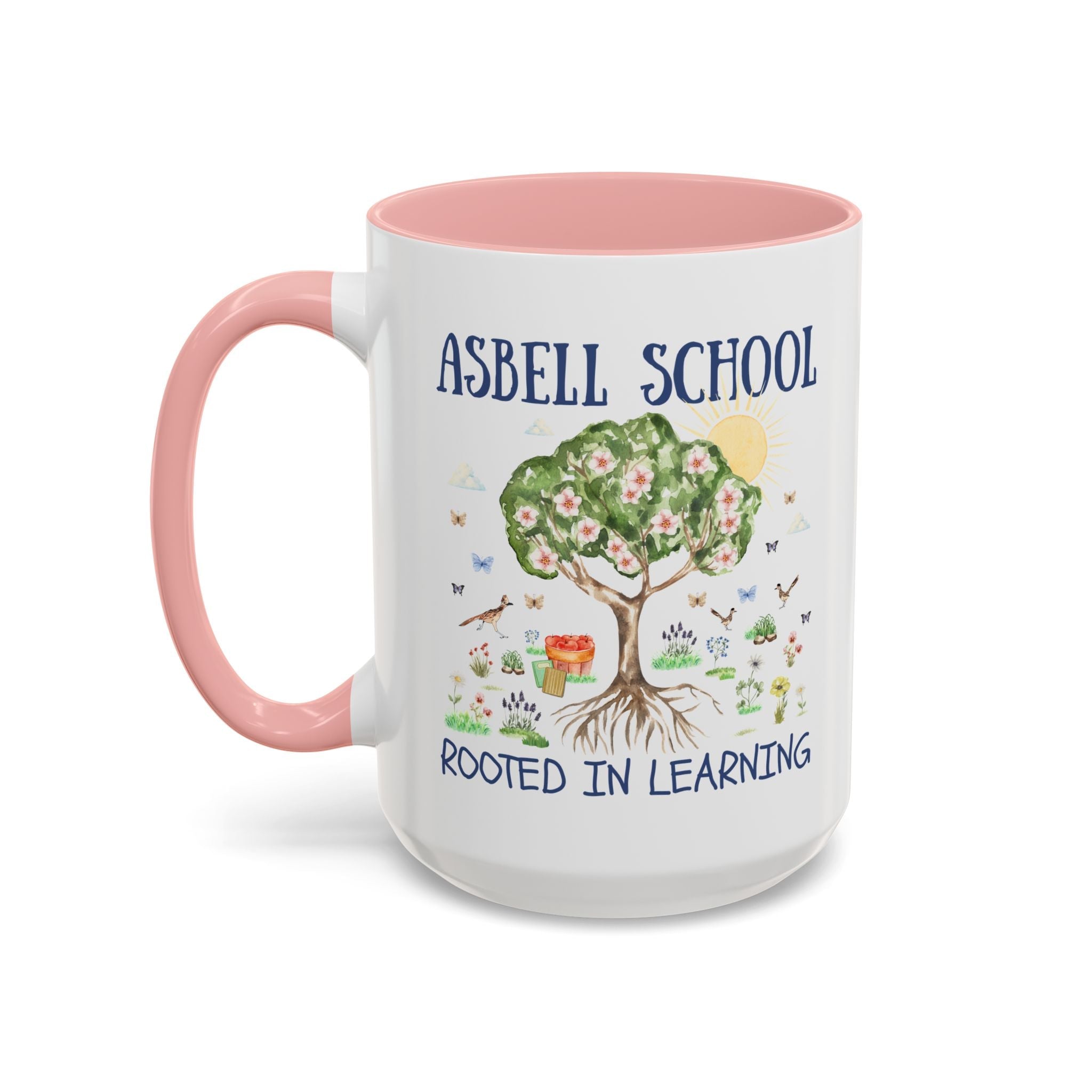 Asbell Elementary 15 Oz Coffee Mug: Rooted in Learning | FPS + Opal and June Coffee Mug, Fayetteville Public Schools - Opal and June