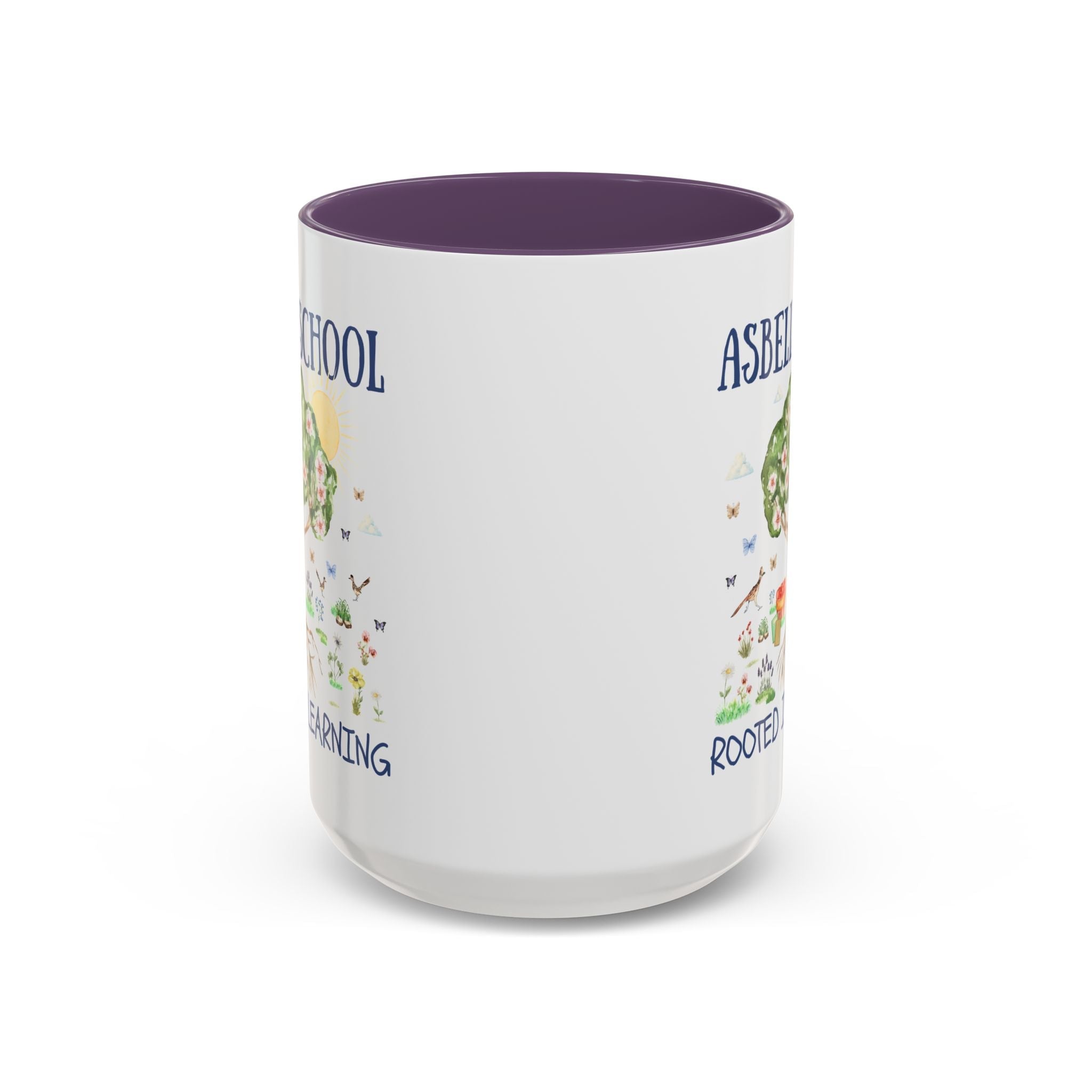 Asbell Elementary 15 Oz Coffee Mug: Rooted in Learning | FPS + Opal and June Coffee Mug, Fayetteville Public Schools - Opal and June