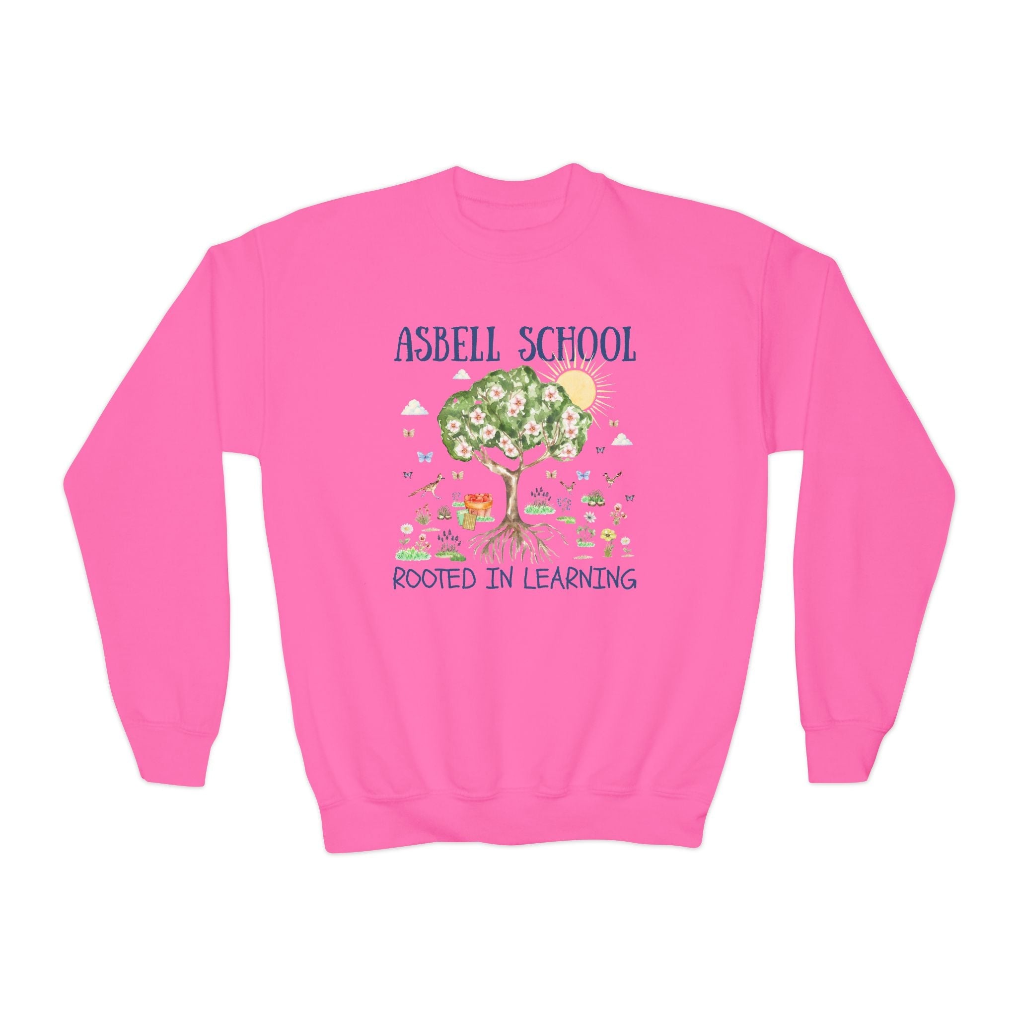 Asbell Elementary Kids Sweatshirt: Rooted in Learning | FPS + Opal and June Kids Sweatshirt, Fayetteville Public Schools - Opal and June