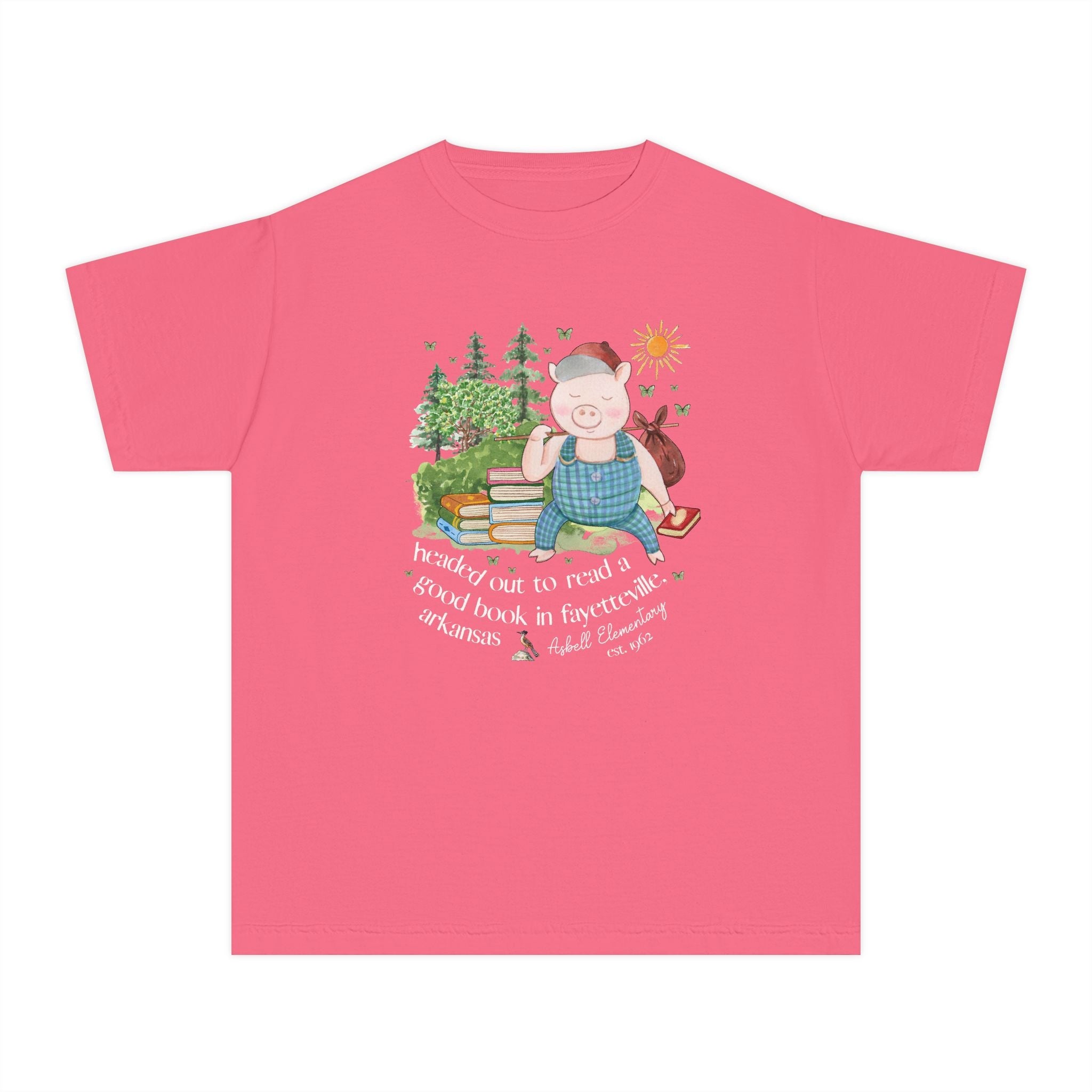 Asbell Elementary Kids Tee Shirt: Headed Out to Read a Good Book - Opal and June