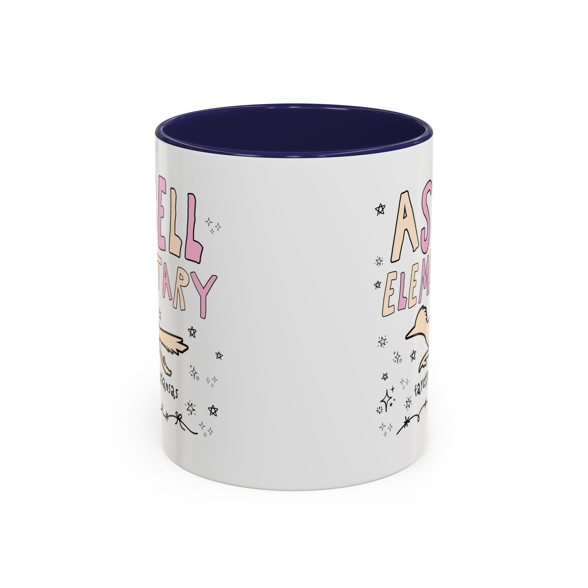 Asbell Elementary School: Pink and Beige 11 Oz Coffee Mug | FPS + Opal and June Coffee Mug, Fayetteville Public Schools - Opal and June