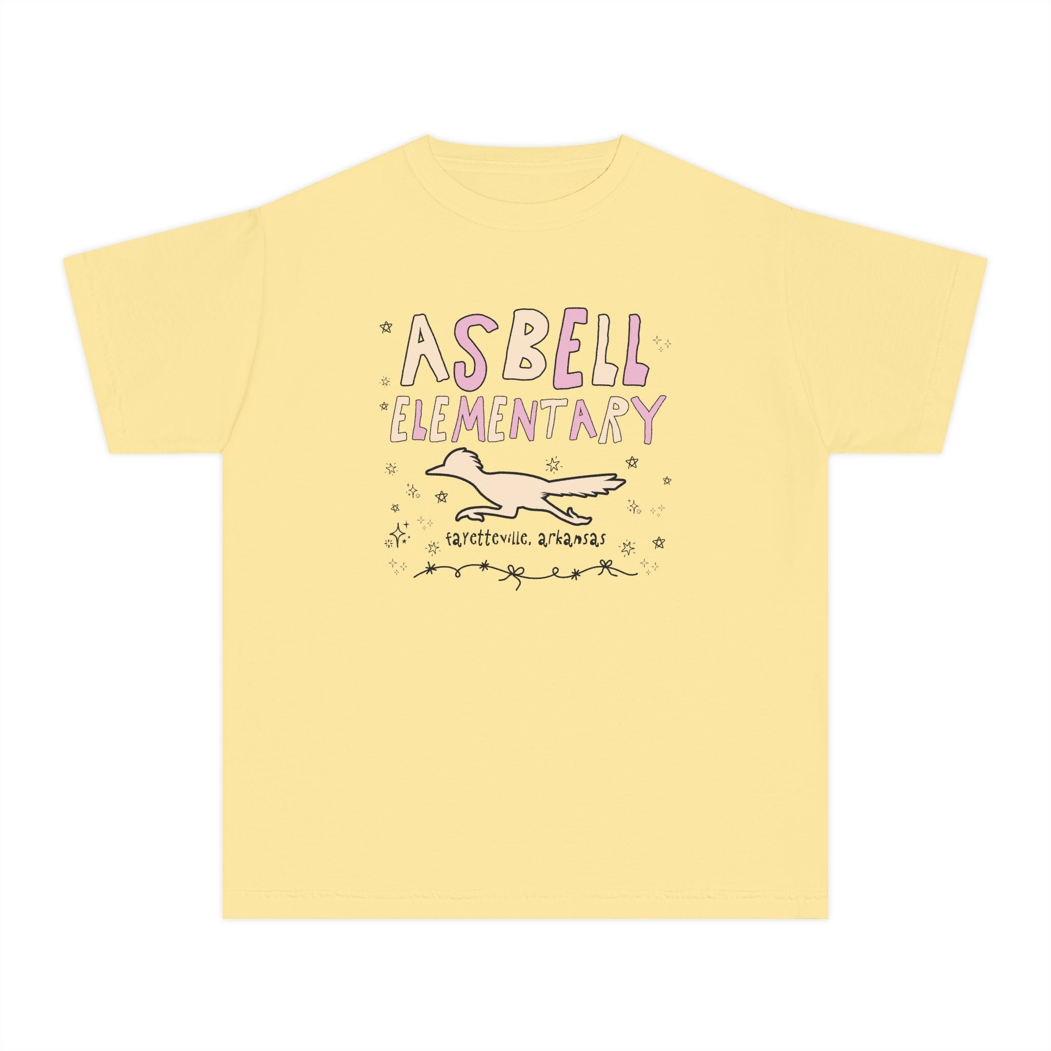 Asbell Elementary School: Pink and Beige Kids Tee Shirt | FPS + Opal and June Kids Tee Shirt, Fayetteville Public Schools - Opal and June