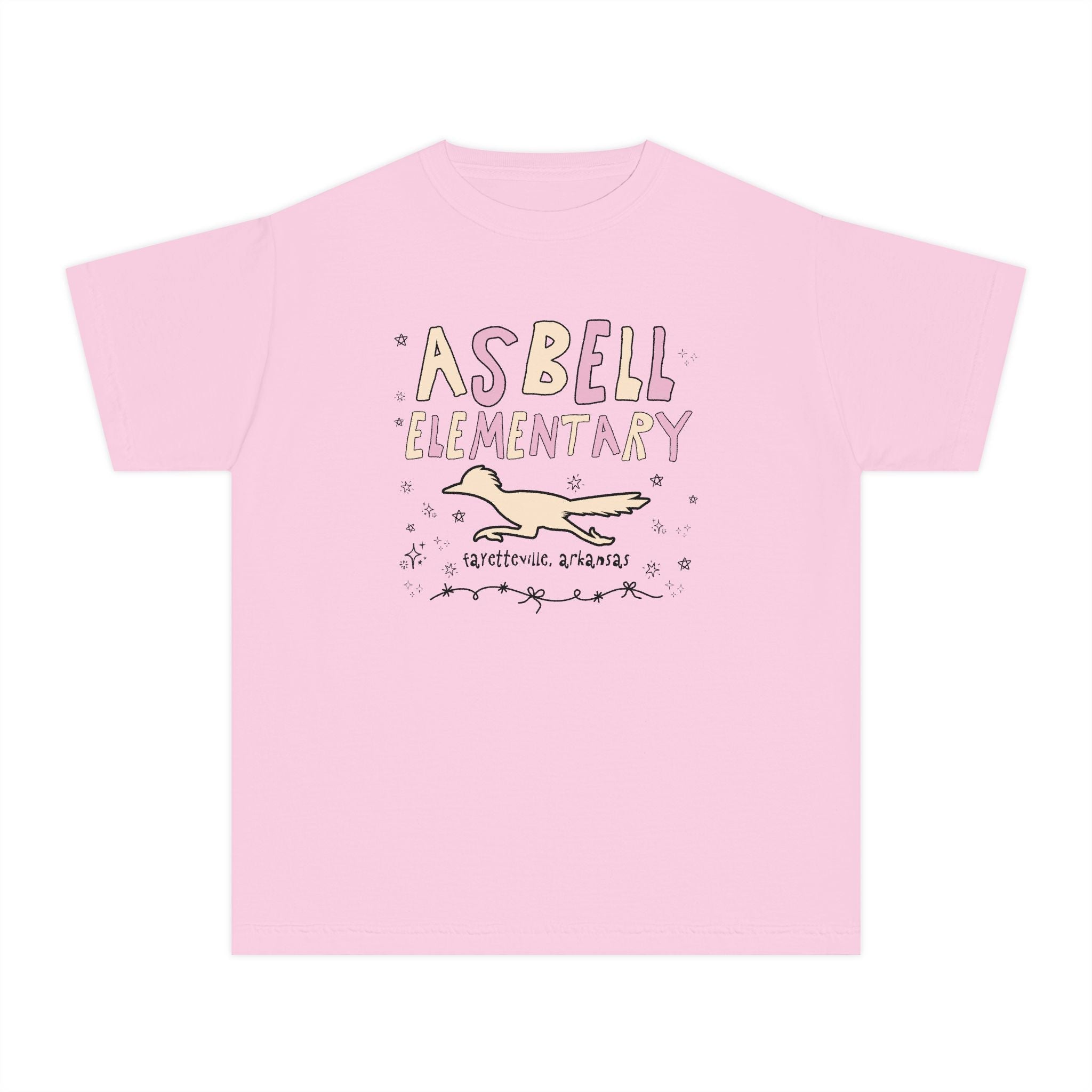 Asbell Elementary School: Pink and Beige Kids Tee Shirt | FPS + Opal and June Kids Tee Shirt, Fayetteville Public Schools - Opal and June