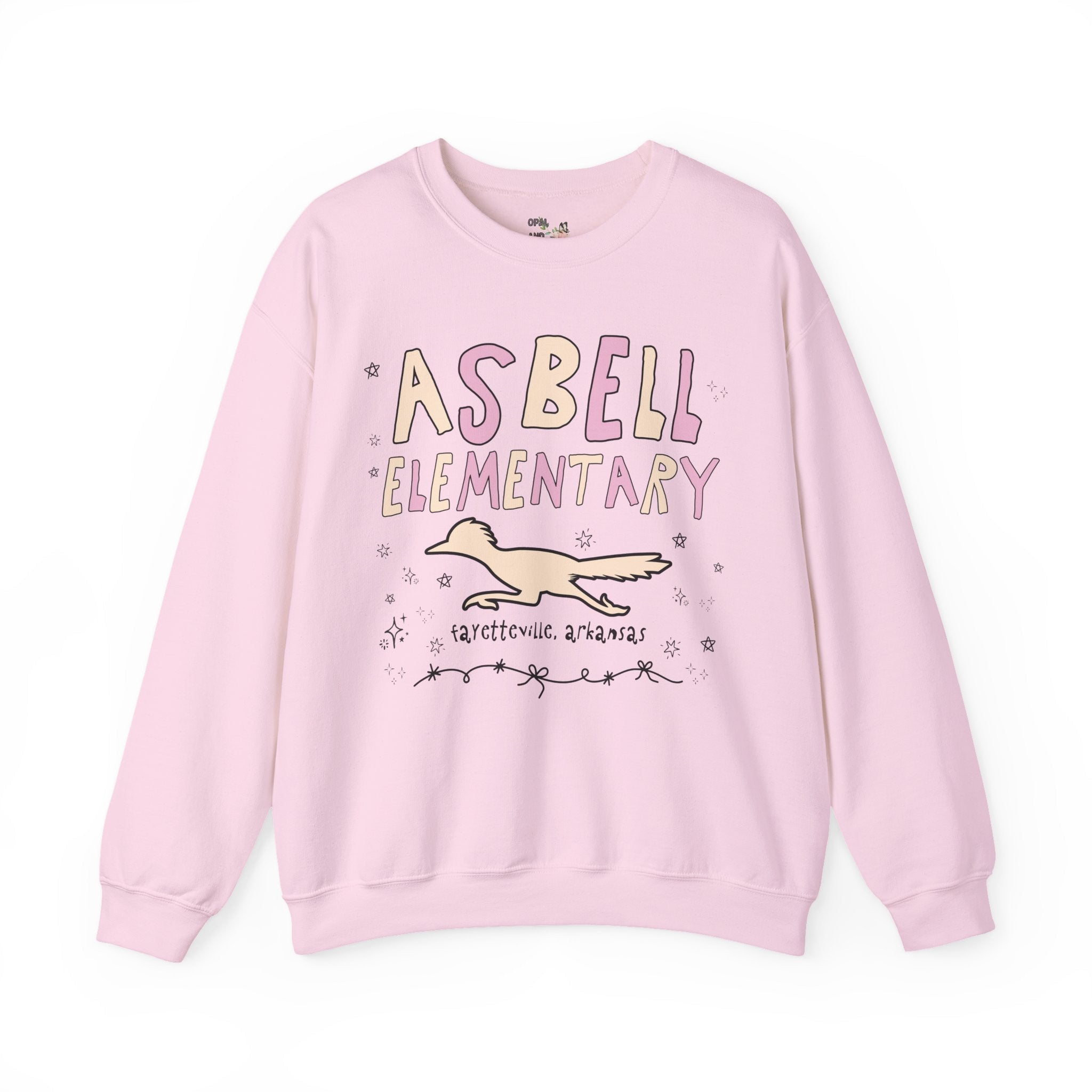Asbell Elementary School: Pink and Beige Sweatshirt | FPS + Opal and June Sweatshirt, Fayetteville Public Schools - Opal and June