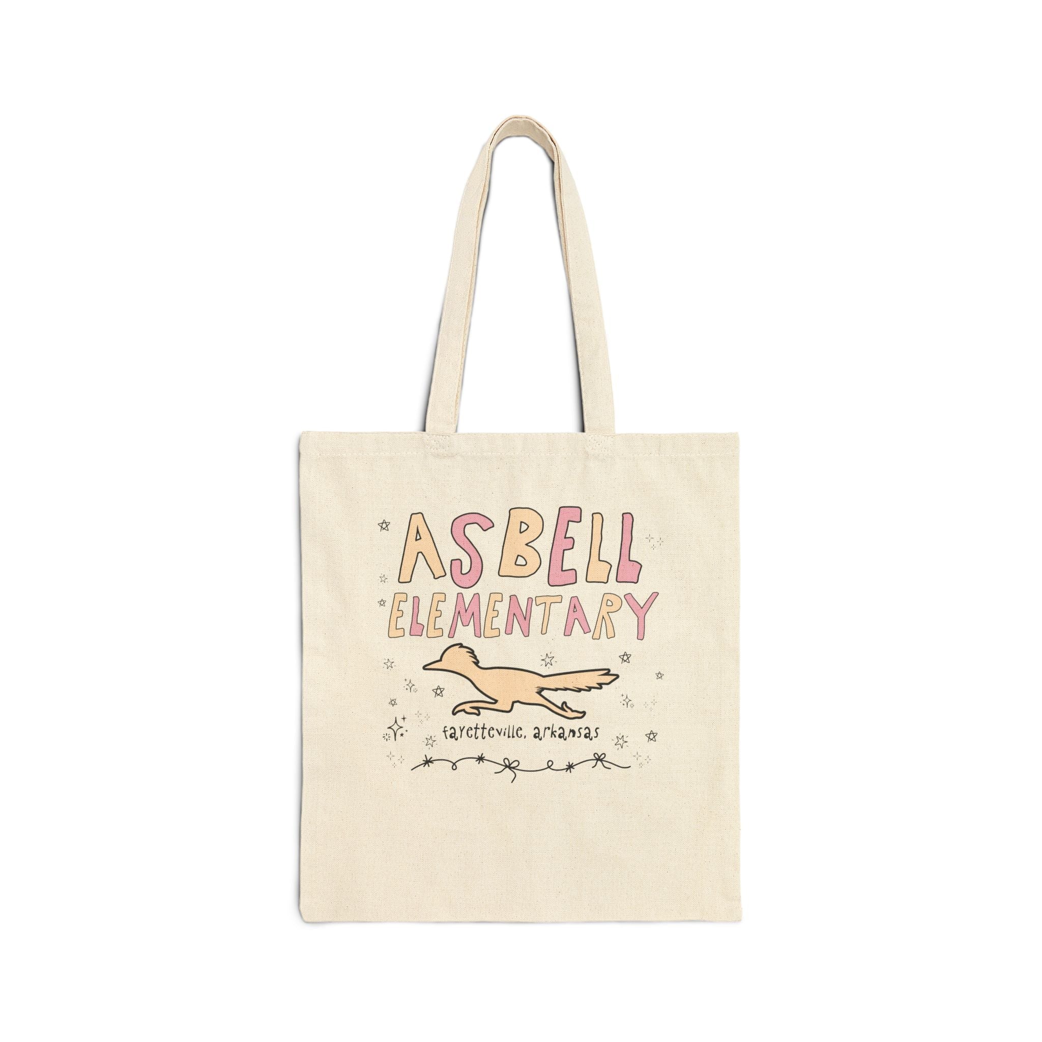 Asbell Elementary School: Pink and Beige Tote Bag | FPS + Opal and June Tote Bag, Fayetteville Public Schools - Opal and June
