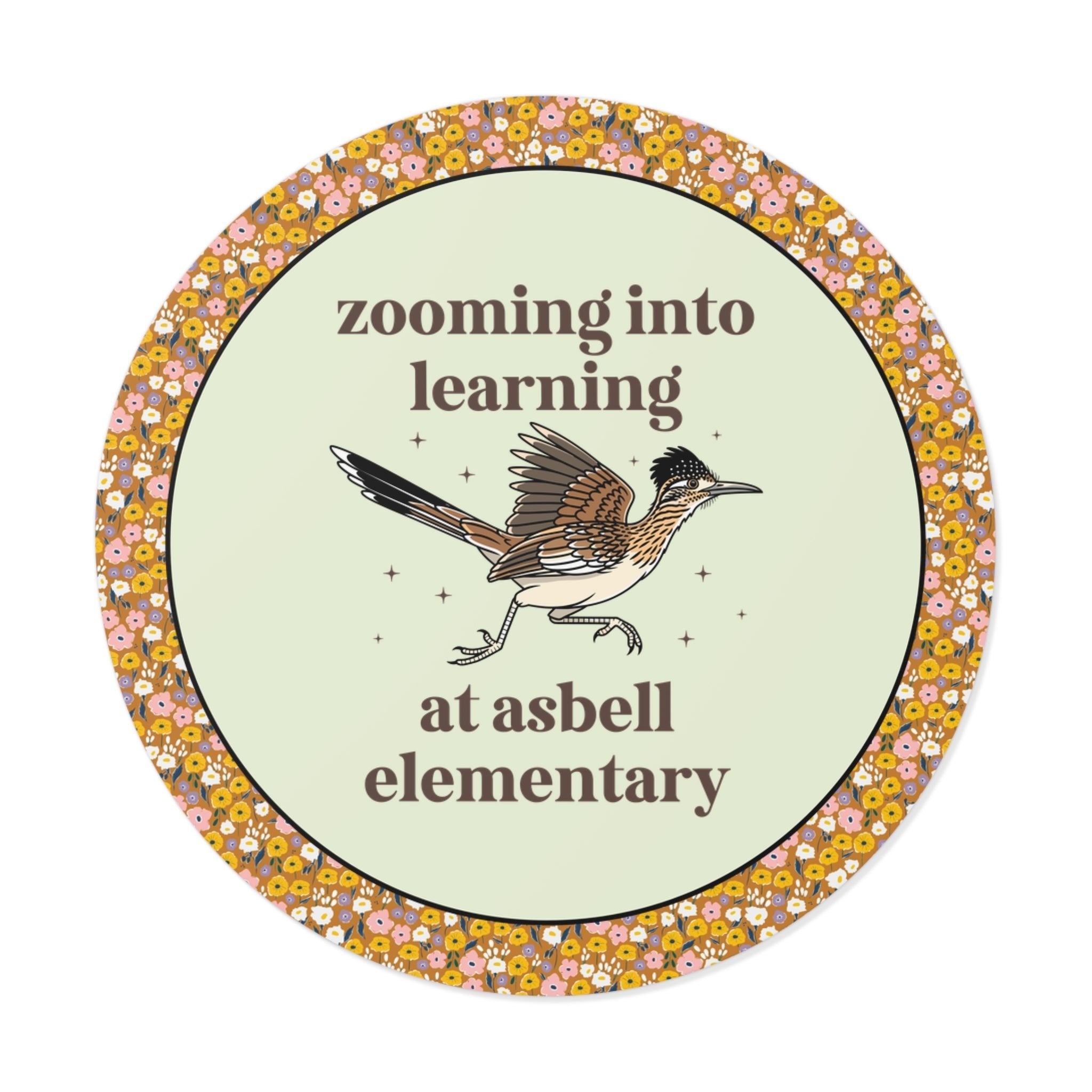 Asbell Elementary School Sticker: Zooming Into learning at Asbell Elementary | FPS + Opal and June Sticker, Fayetteville Public Schools - Opal and June
