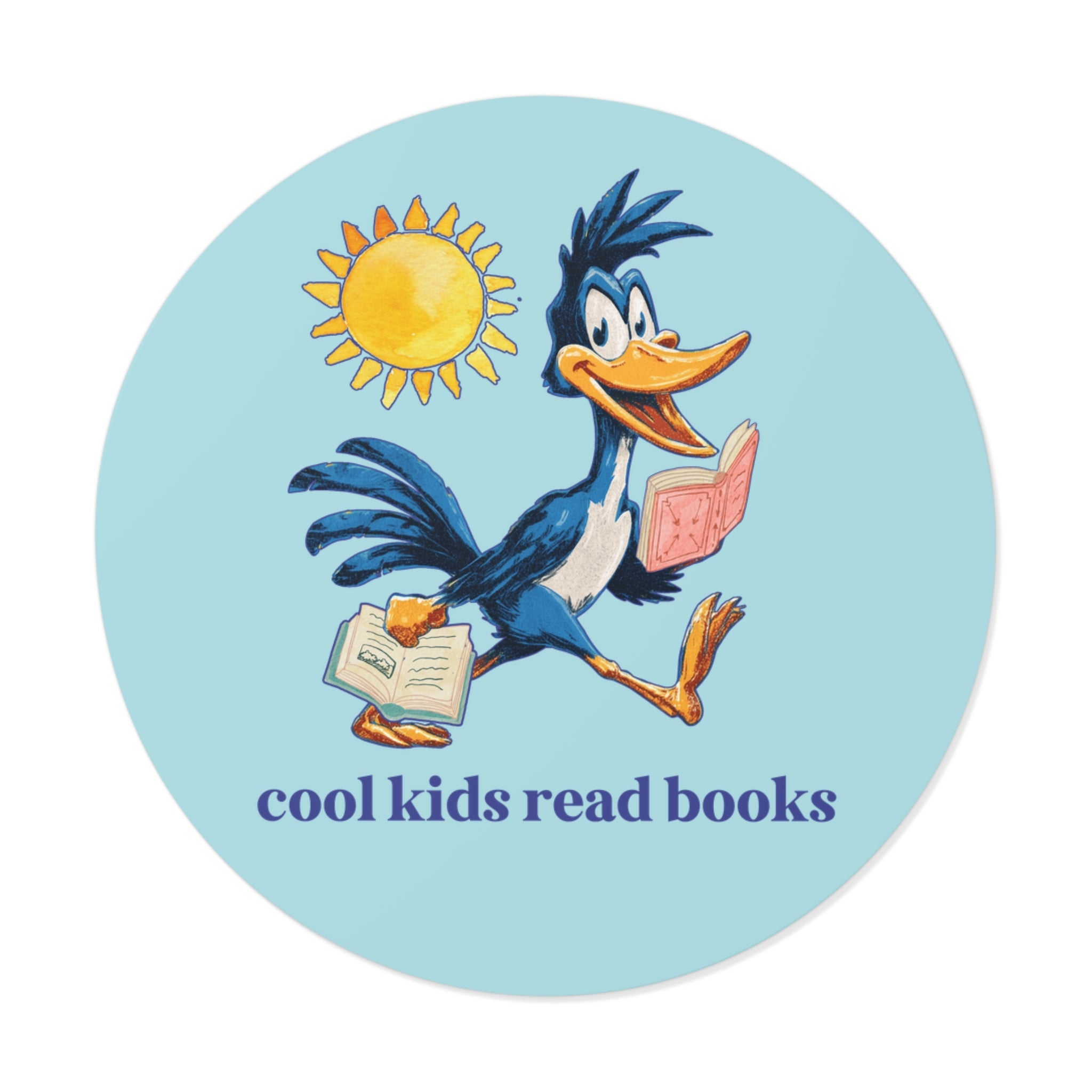Asbell Elementary Sticker: Cool Kids Read Books - Opal and June
